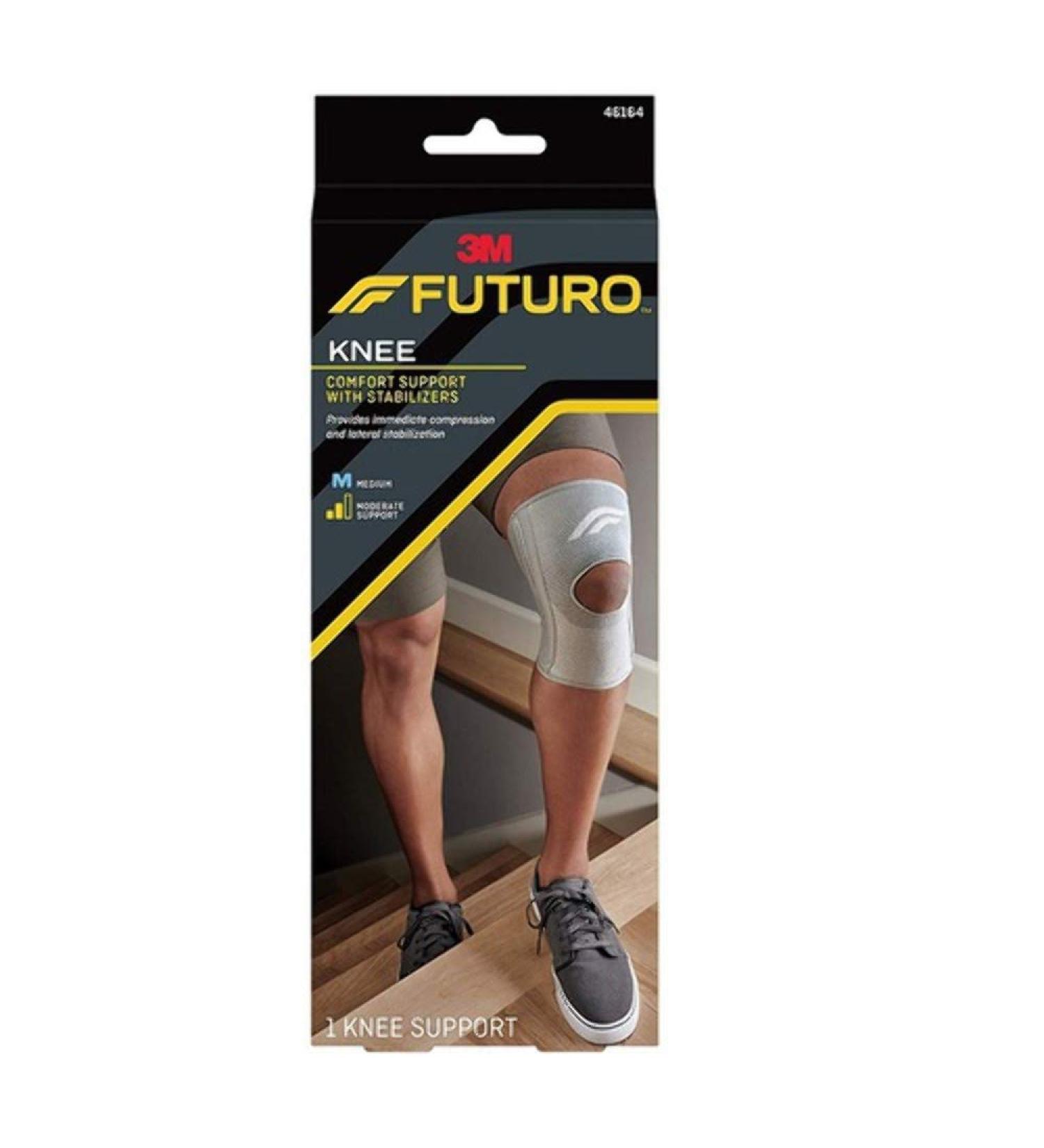 FUTURO Comfort Knee Support with Stabilizers  Ideal for Sprains  Strains  and General Support  Breathable  Small