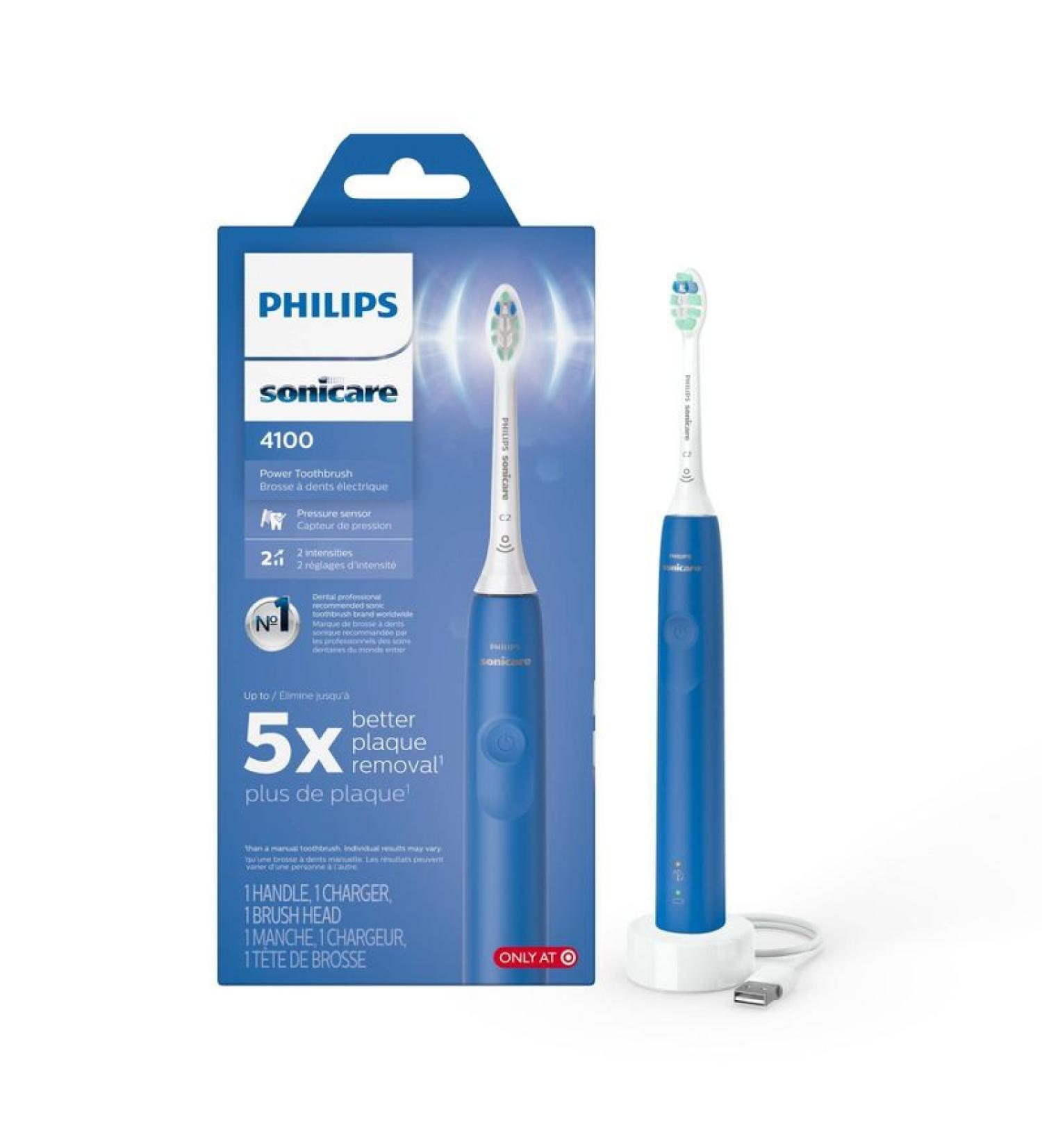 Philips Sonicare Electric Toothbrush Power Toothbrush Electric  Toothbrush Rechargeable Electric Toothbrush with Pressure Sensor  Blue
