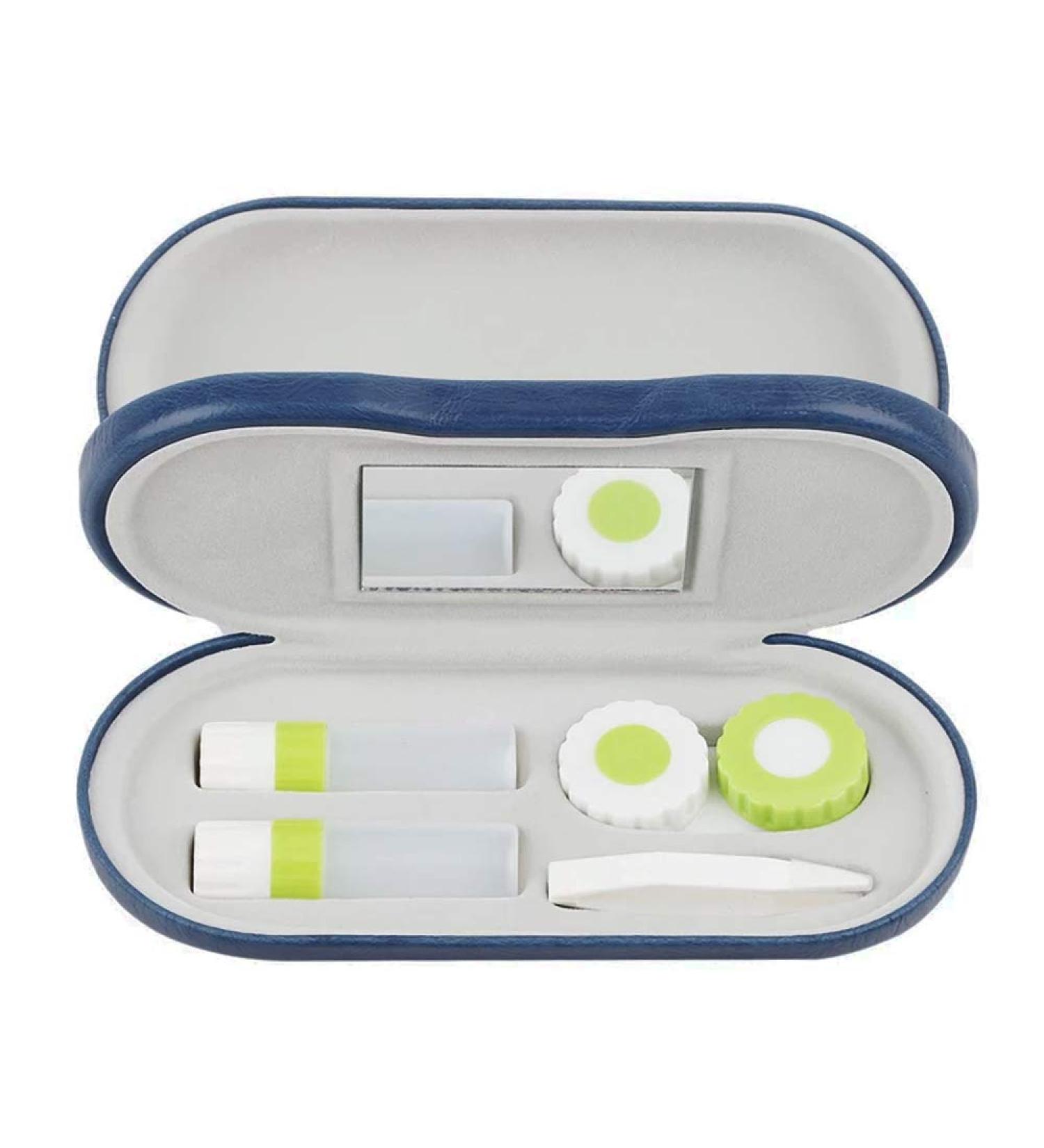 2-in-1 Double-Sided Glasses & Contact Lens Case - Stylish Travel Solution (Blue) - Buy Internationally - Buy Online on GoSupps.com