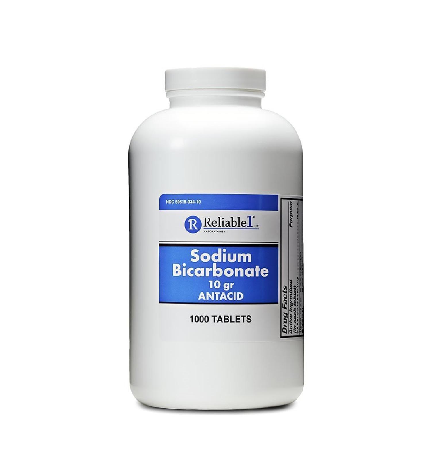 Sodium Bicarbonate 650mg Antacid Tablets - 1000 Count for Heartburn & Indigestion Relief - Buy Online on GoSupps.com