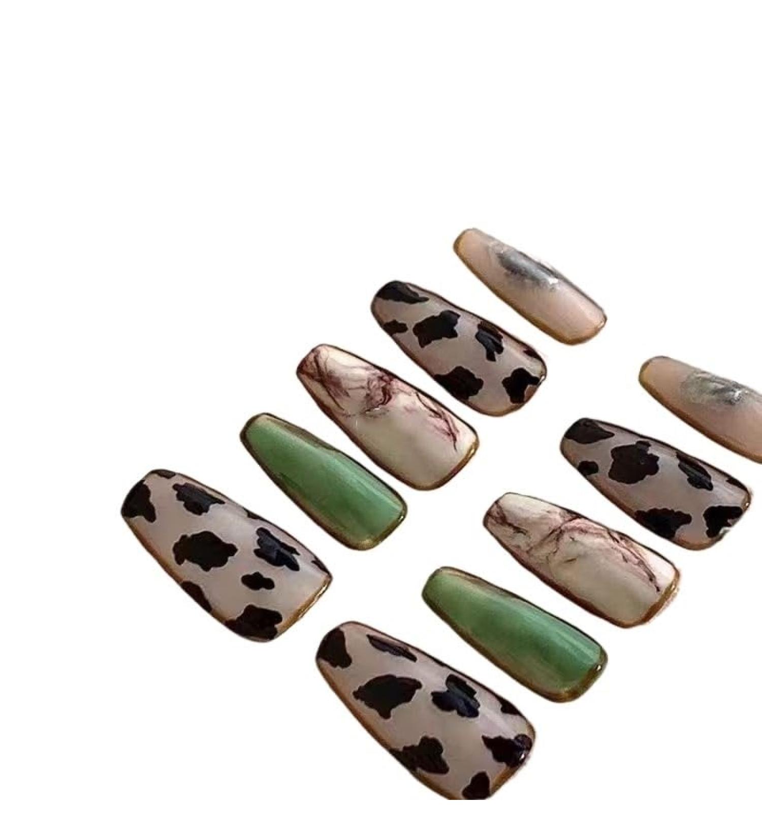 Temperament nail art handmade leopard nail art long detachable fake nails patch finished product hand-painted armor.(XS)