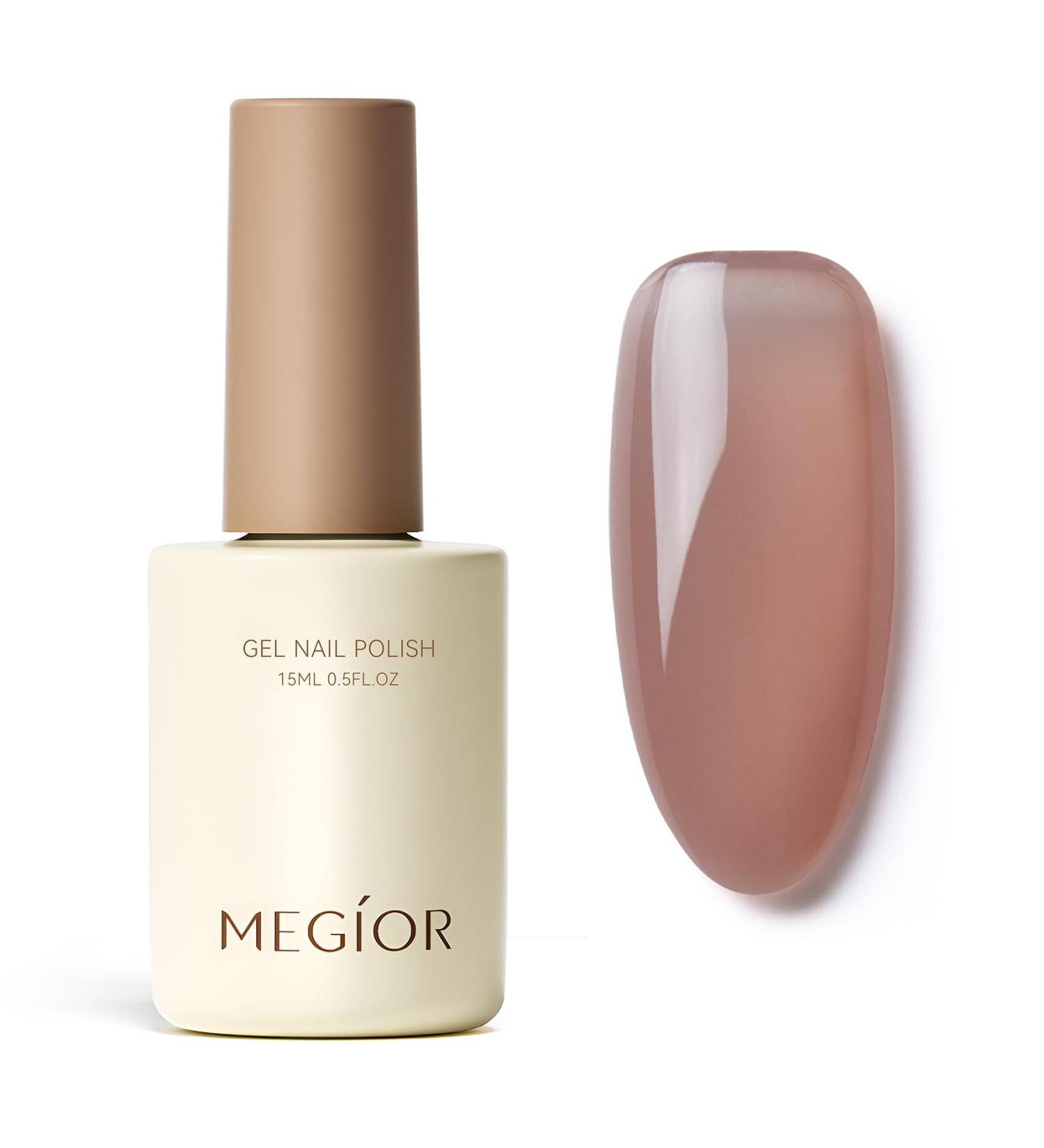 MEGIOR Jelly Brown Gel Nail Polish 15ML Dusty Rose Gel Polish 1PC Nail Polish Gel Soak Off UV Gel Polish Translucent Color Neutral Gel Polish for Nail Art Manicure DIY at Home - Buy Online on GoSupps.com