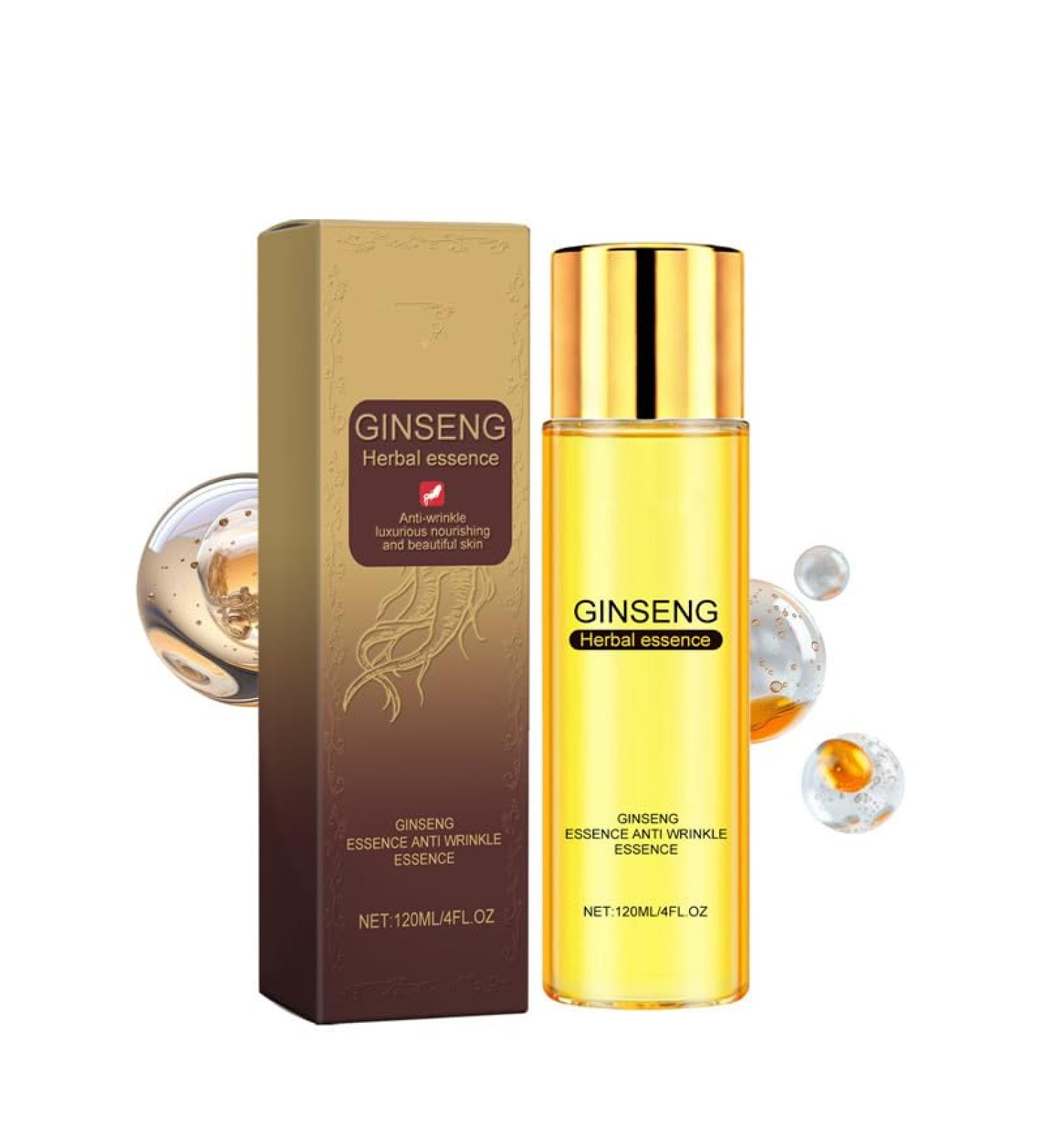 Ginseng Herbal Essence Anti-Wrinkle Facial Essence with Panax Ginseng Root Extract and Hydrolyzed Collagen 120ml/4fl oz - Buy Online on GoSupps.com