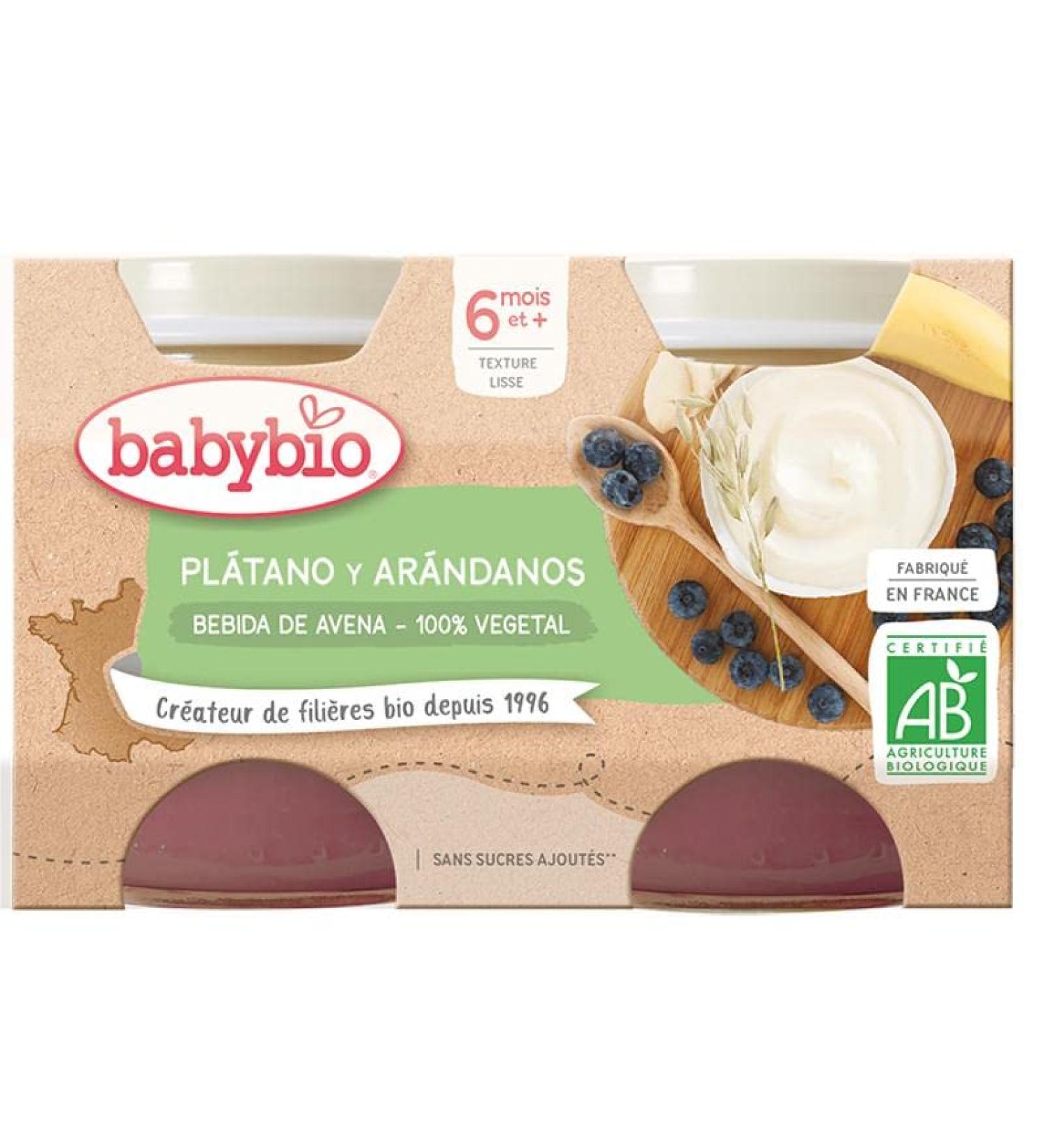Babybio Yogur Vege Aven/Plat/Aran 2X130G