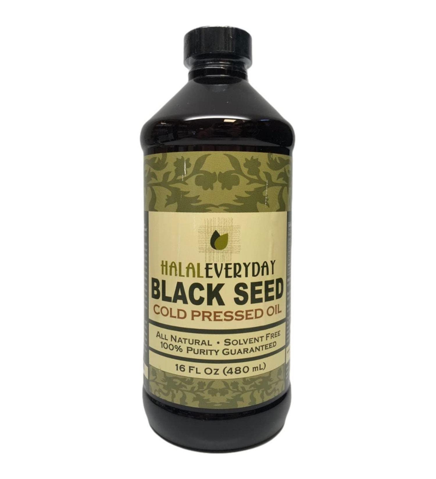 Raw Unrefined Unfiltered Very Dark and potent 100% Pure and Cold Pressed Black Seed (Nigella Sativa) Oil - 64oz - 4-16oz Bottles- NON-GMO and Vegan - 100% Hexane Free Halal Certified - Buy Online on GoSupps.com
