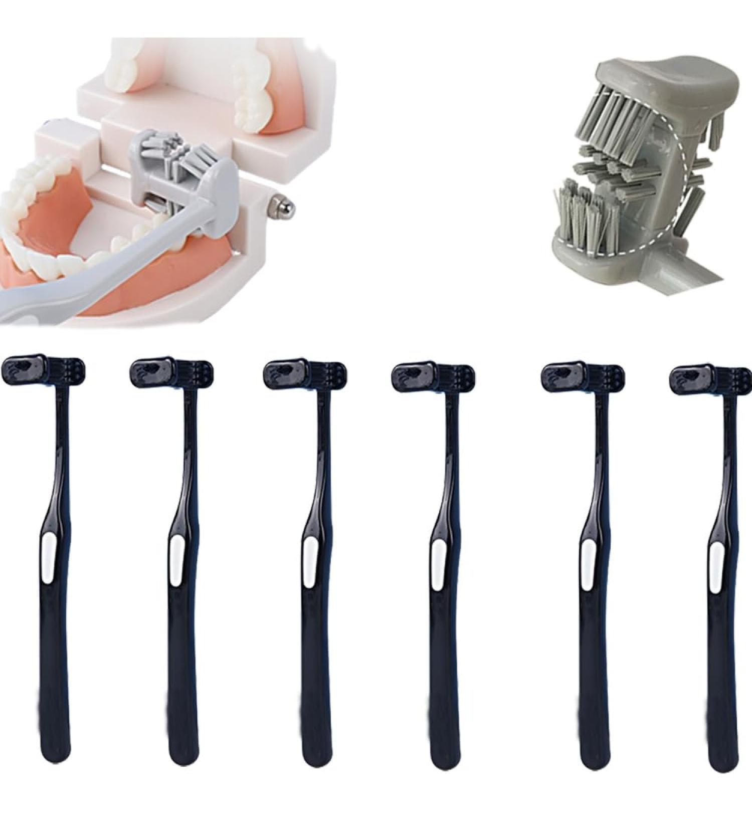 6-Page Round Super Soft Toothbrush Set - Deep Cleaning Dental Care for Adults & Children - Portable & Sensory Joy - 4 Pack (Black) - Buy Online on GoSupps.com