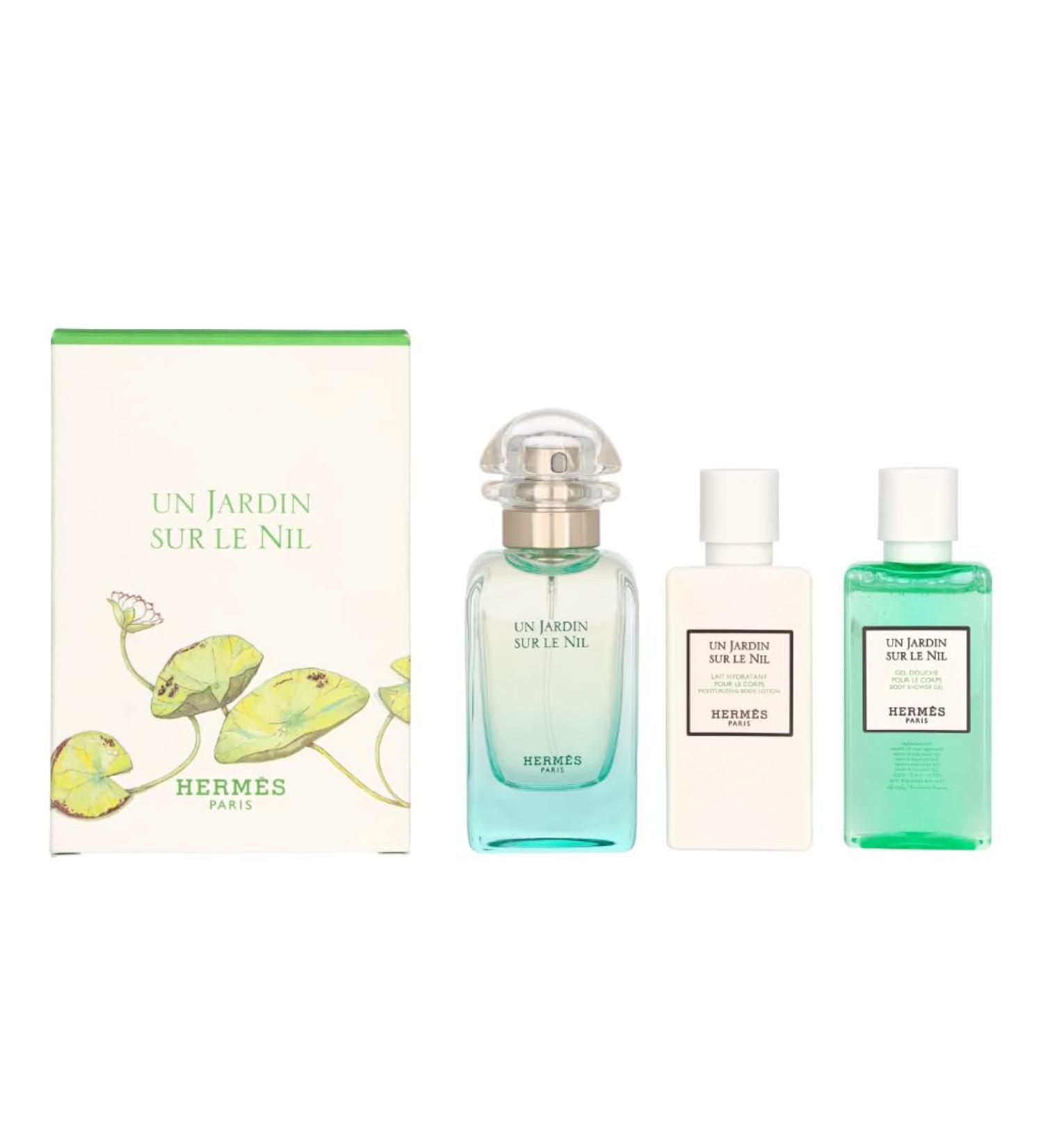 Hermes UN JARDIN SUR LE NIL EDT SPRAY 1.6 OZ & BODY LOTION 1.3 OZ & SHOWER GEL 1.3 OZ - Buy Online on GoSupps.com