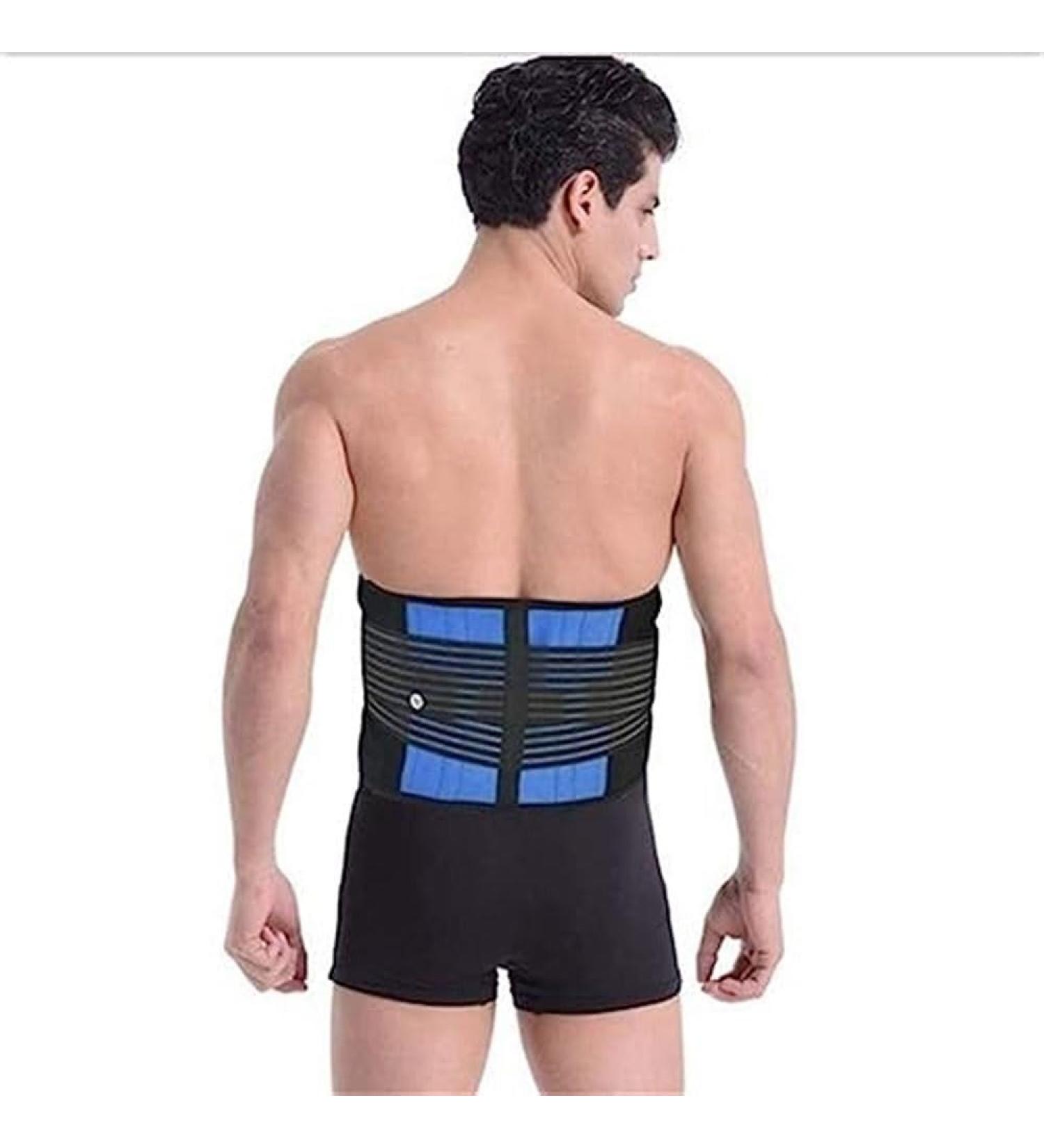 Wgust Durable Waist Support Belt for Lower Back Pain Relief - Adjustable Lumbar Spine Support - Large (L) Blue - Perfect for Men (5XL/6XL) - Buy Online on GoSupps.com