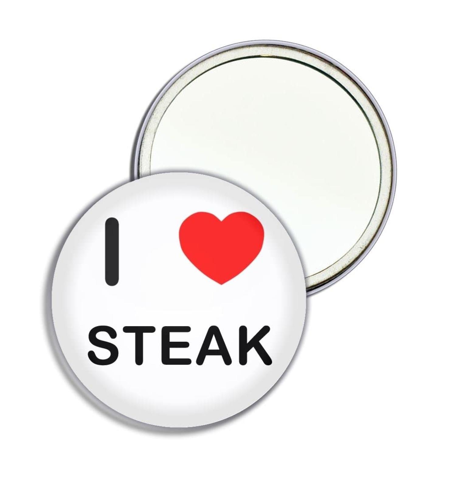 I Love Steak - 55mm Round Compact Mirror - Buy Online on GoSupps.com