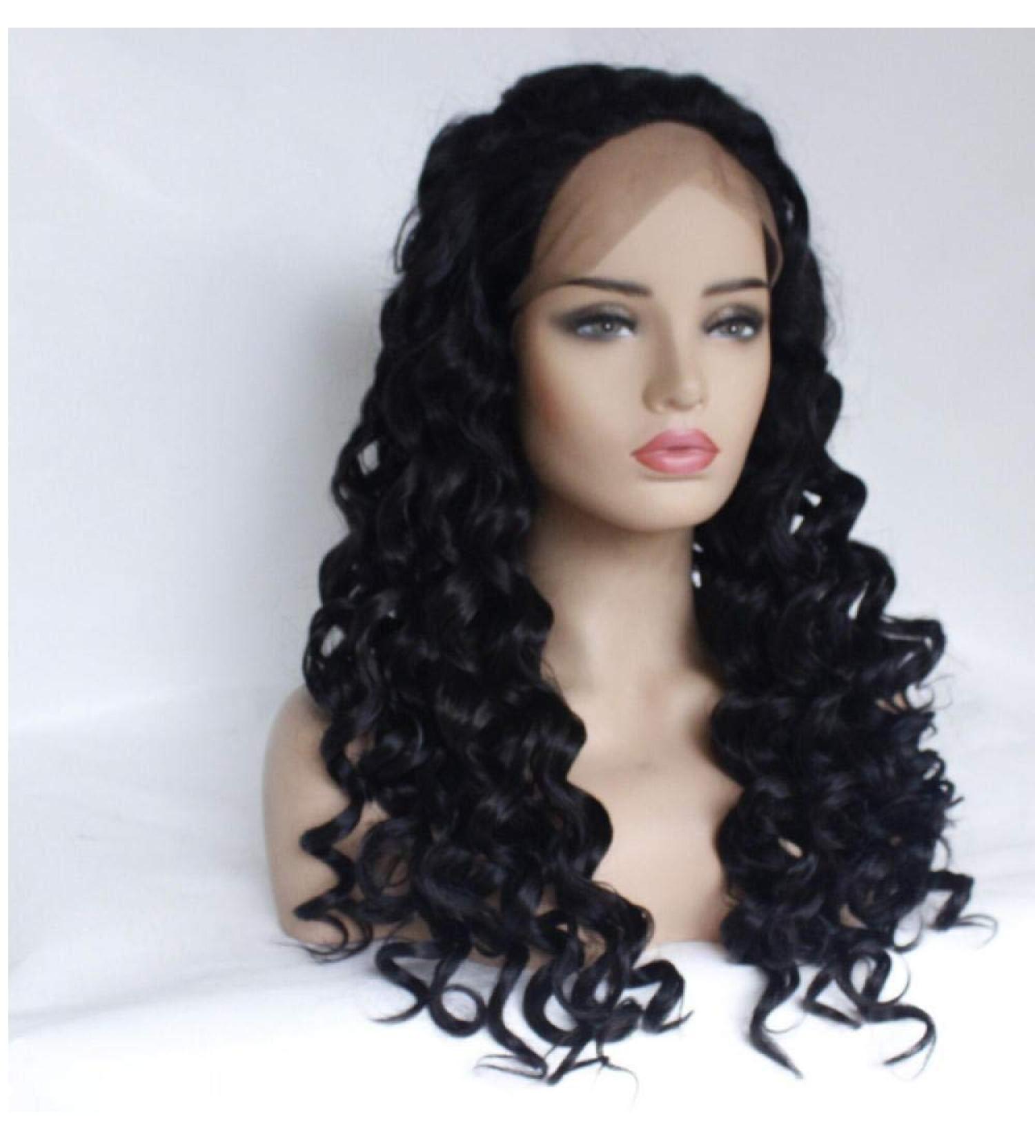 BGHJUE N Black Long Roll Synthetic Wig for Women - Heat Resistant Left Side Part High Density International Shipping - Buy Online on GoSupps.com