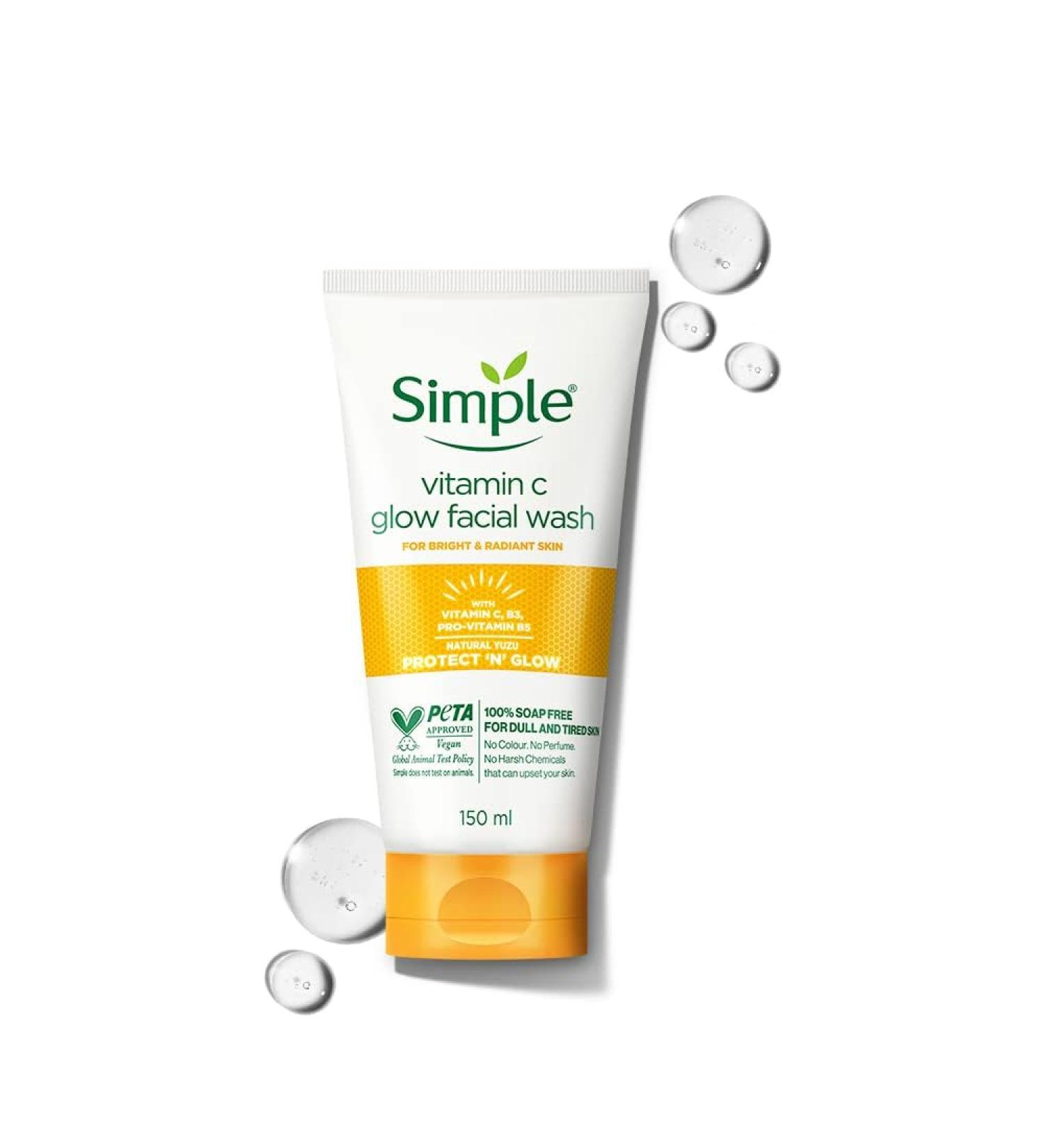 Si-mple Protect N Glow Vitamin C Facial Wash - Gentle No Soap No Perfume for All Skin Types | 150 ml - Buy Online on GoSupps.com