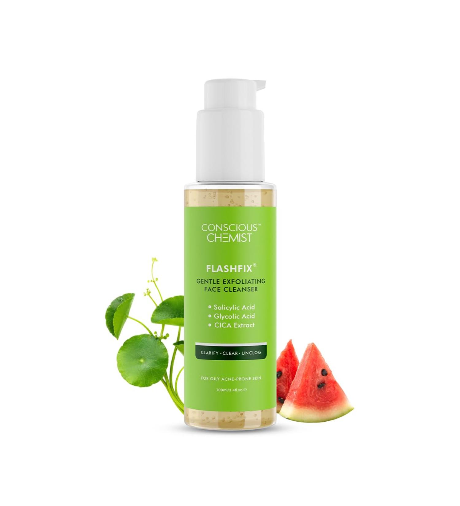 Salicylic Acid Face Wash for Oily Acne-Prone Skin | Glycolic Acid & CICA | Vegan & Cruelty-Free | 100ml | Radiant Glow - Buy Online on GoSupps.com