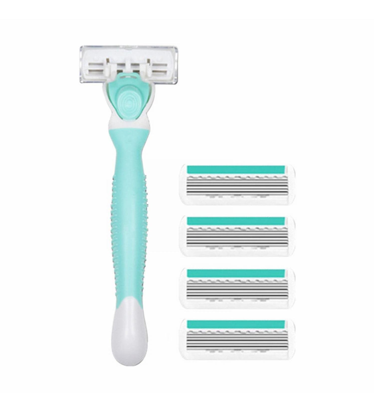 Manual Hair Scraper for Women - 6 Layer Universal Shaver for Armpit & Leg Hair Removal - KvZ055 - Blue - Buy Online on GoSupps.com
