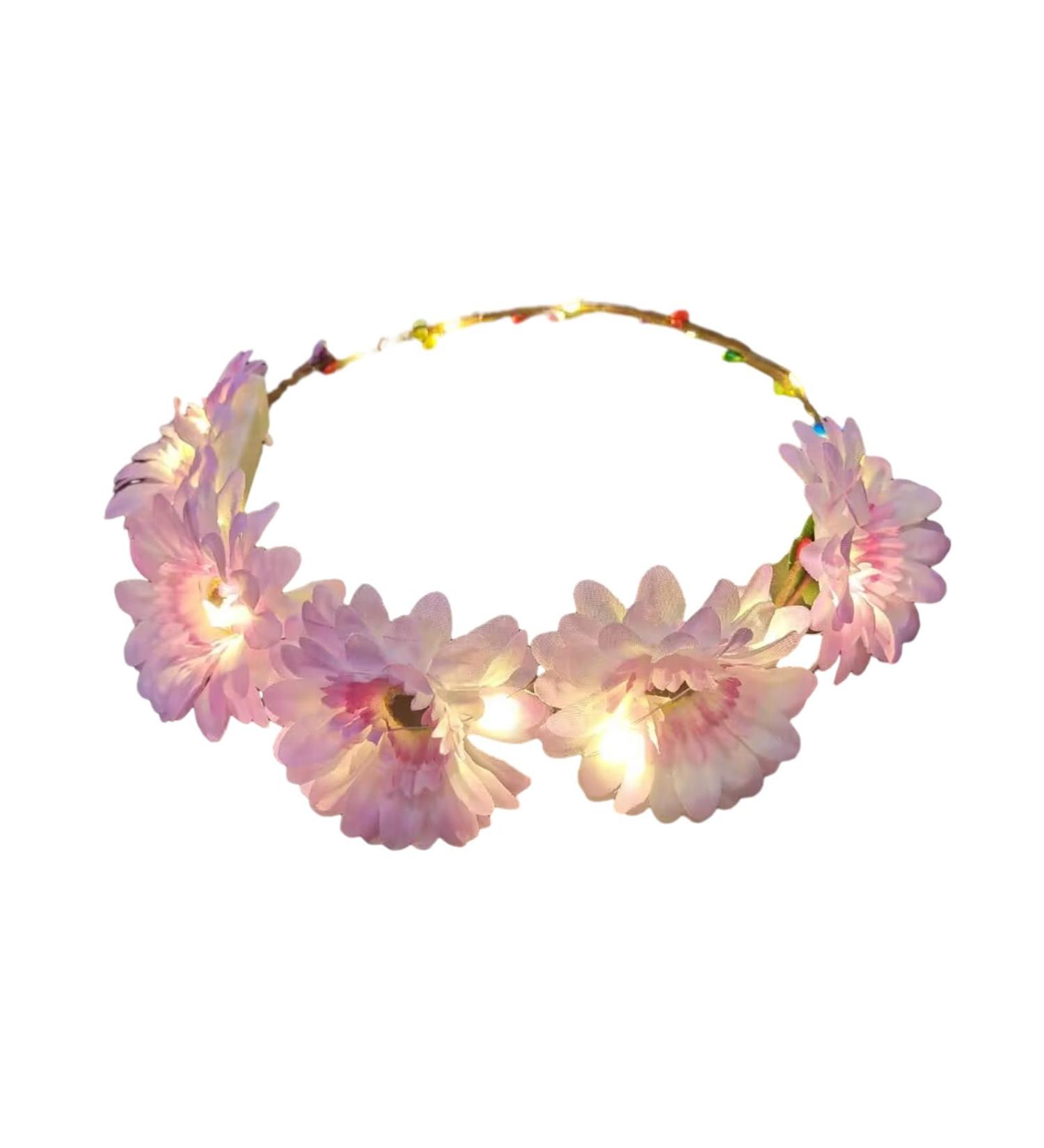 amangul Halloween Flower Headband LED Headwear r Glowing Headband Wreath Garland for Night Stall for r(Purple) - Buy Online on GoSupps.com