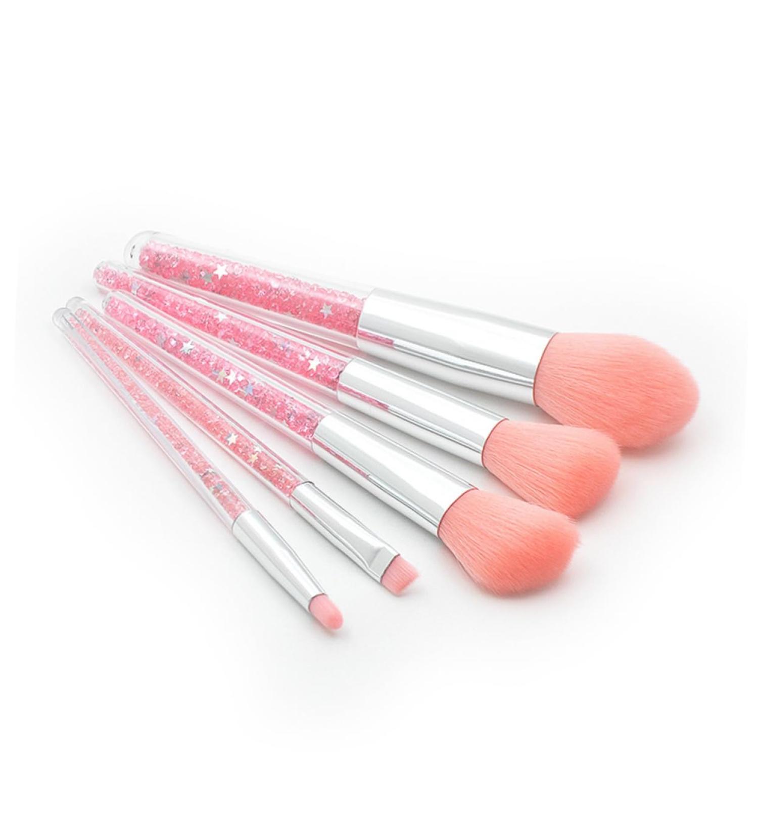 5 Set Powder Brush Face Painting Makeup Kit for Women - Diamond Blush & Eyebrow Brushes - Travel-Friendly Pink Suite - Perfect Facial Cosmetics Tool - Buy Online on GoSupps.com