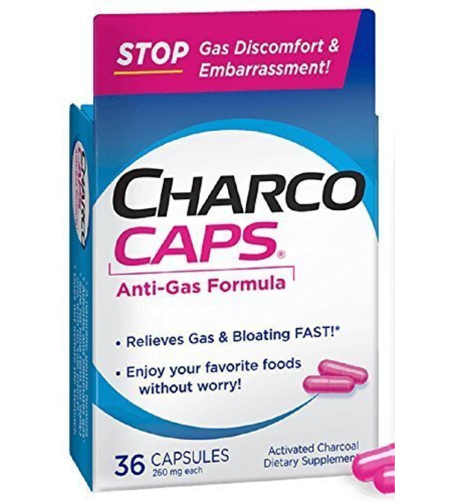 Charcocaps Anti-gas Dietary Supplement Formula 36 Capsules by Charcocaps