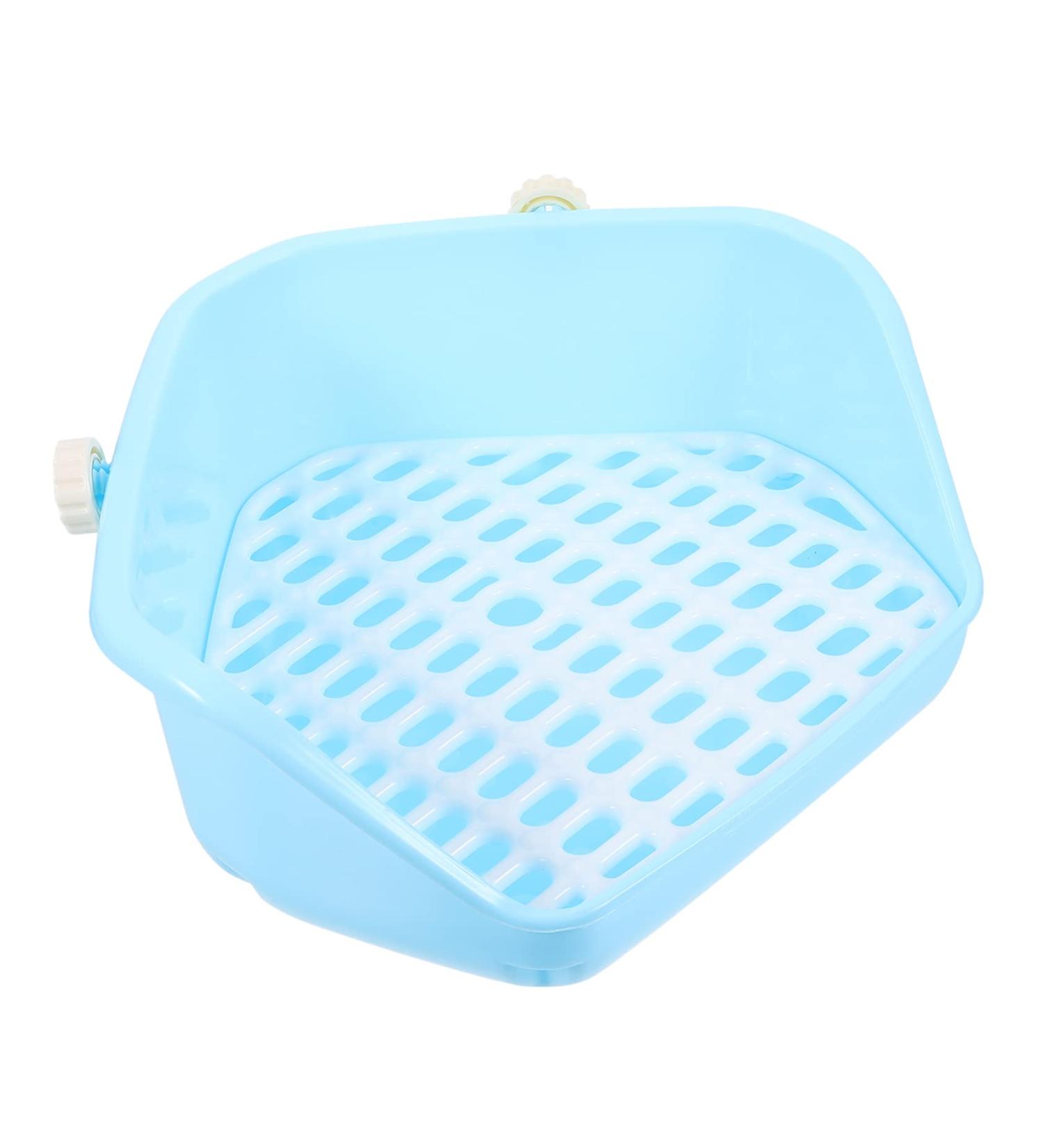 BESPORTBLE Box Rabbit Toilet Trainer Potty Bunny Poop Scooper Small Animal Toilet Hamster Potty Pet Plastic 33X29.5X14CM Blue - Buy Online on GoSupps.com