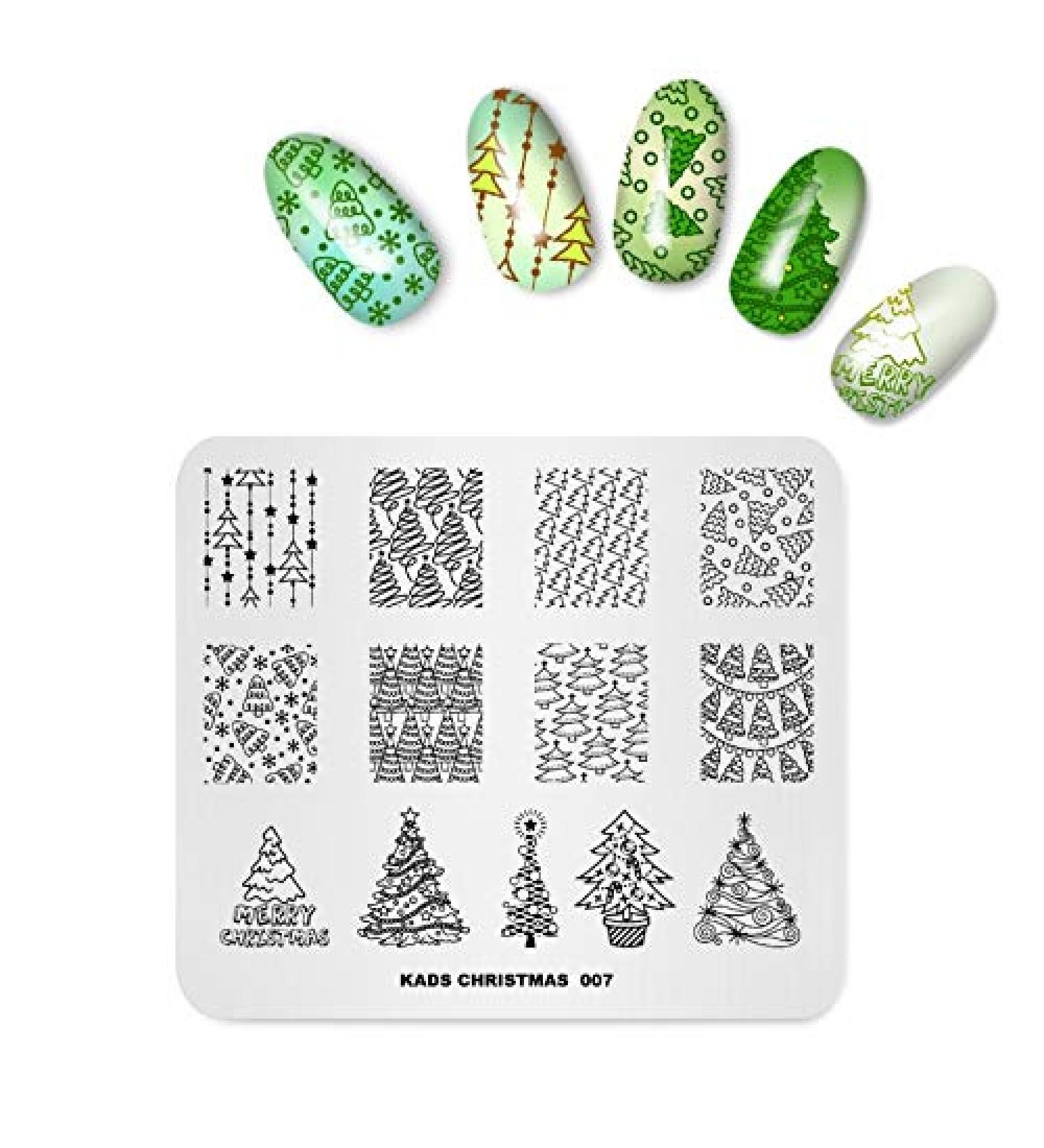 Christmas Tree Pattern Nail Art Stamping Plate - Alexnailart CH007 - Buy Online on GoSupps.com