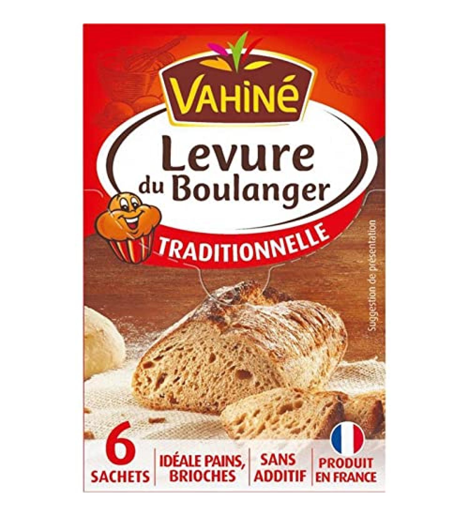 Vahiné Traditional Baker's Yeast Pack of 6 Sachets of 8 g (Pack of 5 or 30 sachets)