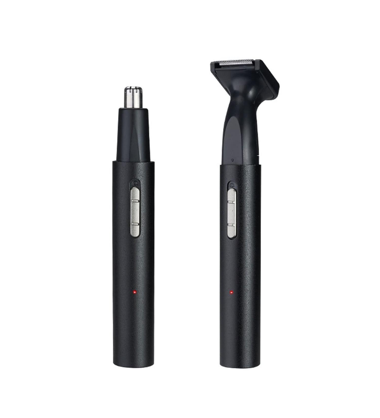 2 in 1 USB Rechargeable Nose Hair Trimmer - Waterproof Dual Edge Blades for Men & Women | Easy Cleansing Razor for Hotel & Bathroom - Buy Online on GoSupps.com