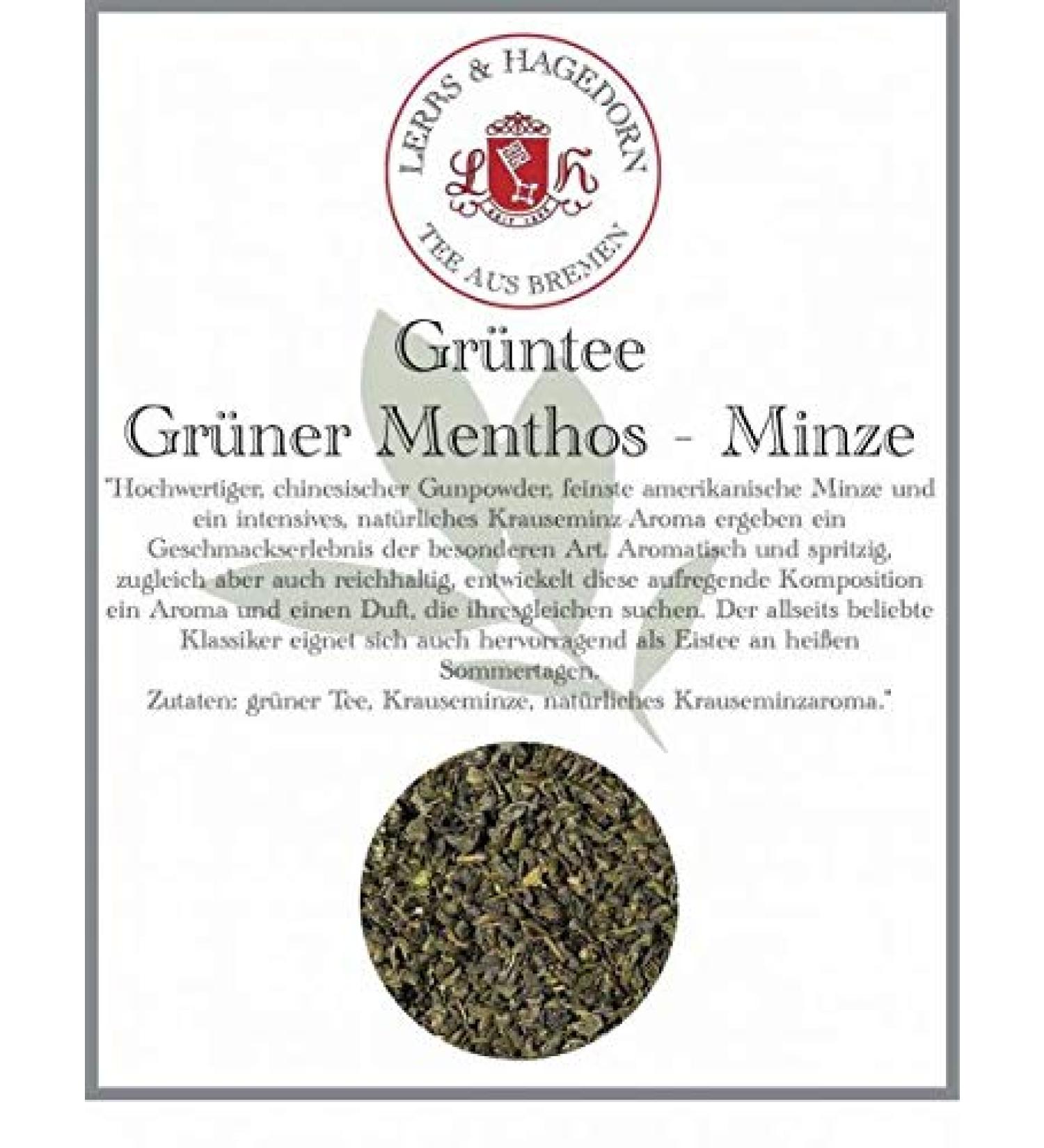 Lerbs Hagedorn Lerbs & Hagedorn Green tea green menthos natural frizzy mint aroma 1 kg approx 81 liters with cross mint - Buy Online on GoSupps.com