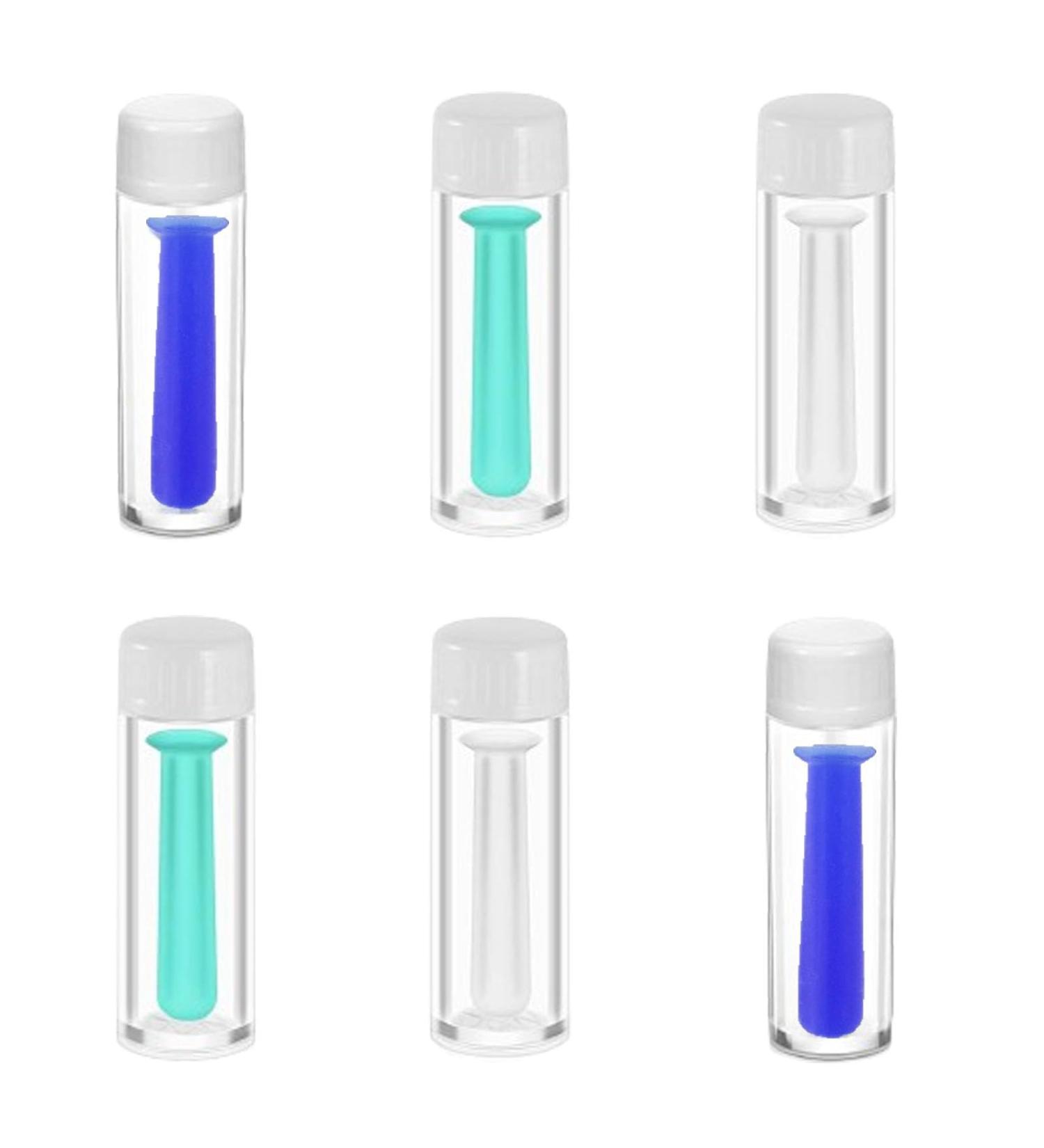 JCKD 6 Soft Contact Lens Suction Tool - Silicone Lens Aid + Hard/Soft Bottles (Transparent/Blue/Green) - International Shipping - Buy Online on GoSupps.com