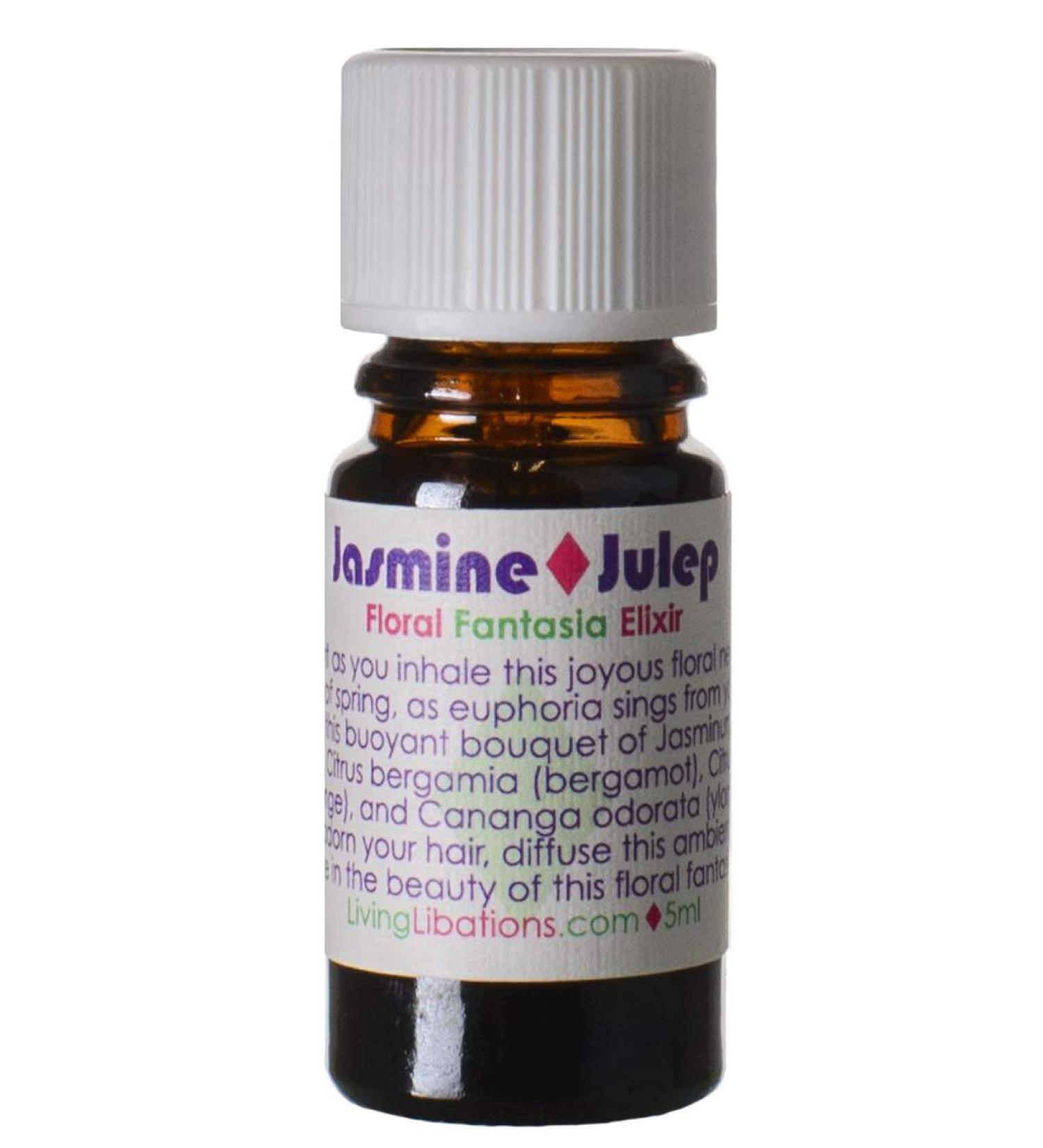 Living Libations - Organic Jasmine Julep Floral Fantasia Elixir | Natural Wildcrafted Clean Beauty (.17 fl oz | 5 ml)