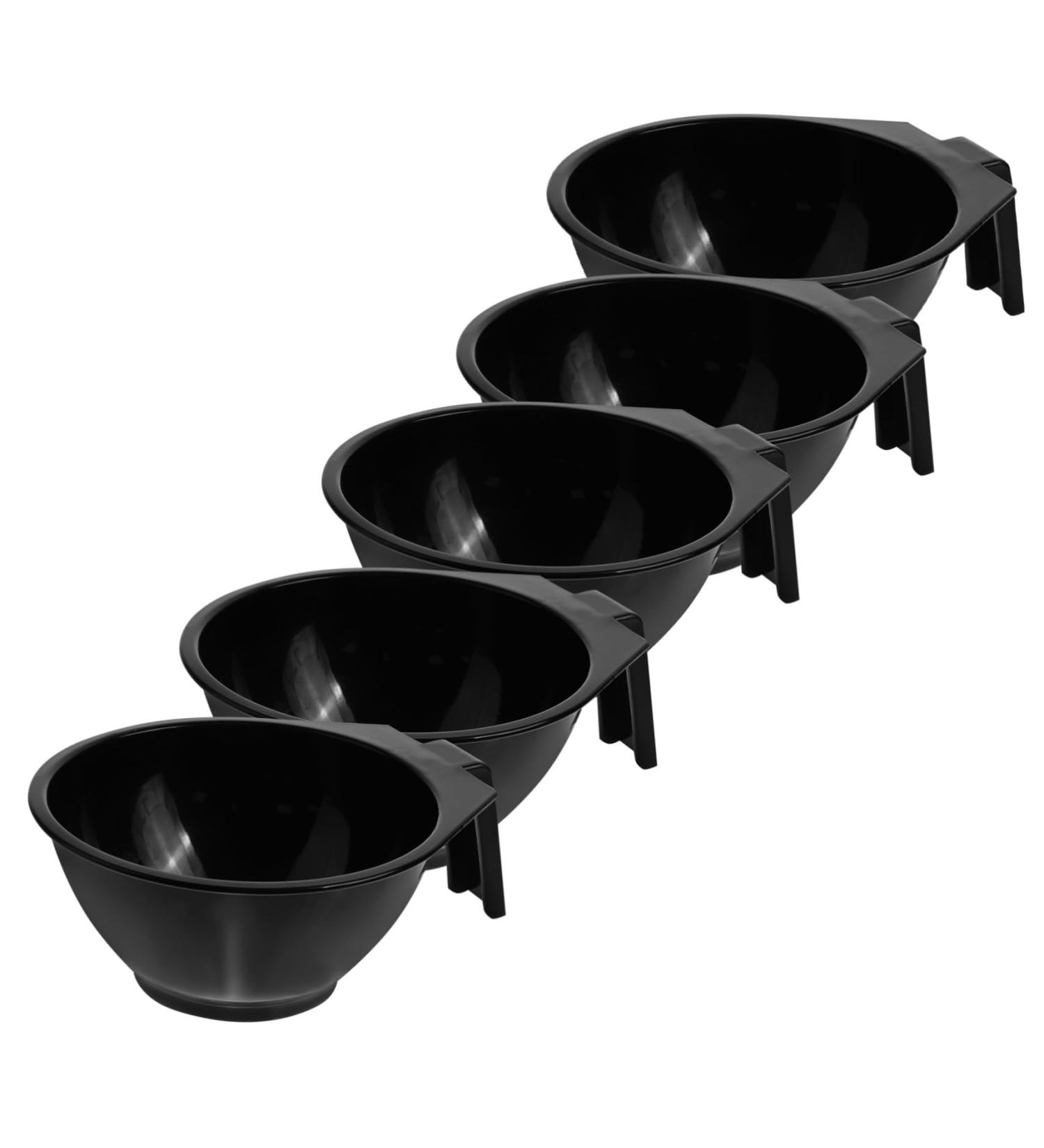 VICASKY Ensemble De 5 Bols De Teinture Capillaire Noirs Grands Bols M langeurs En Plastique Solide Pour Salon De Coiffure Et Usage Maison Accessoires Pour Coloration Capillaire - Buy Online on GoSupps.com