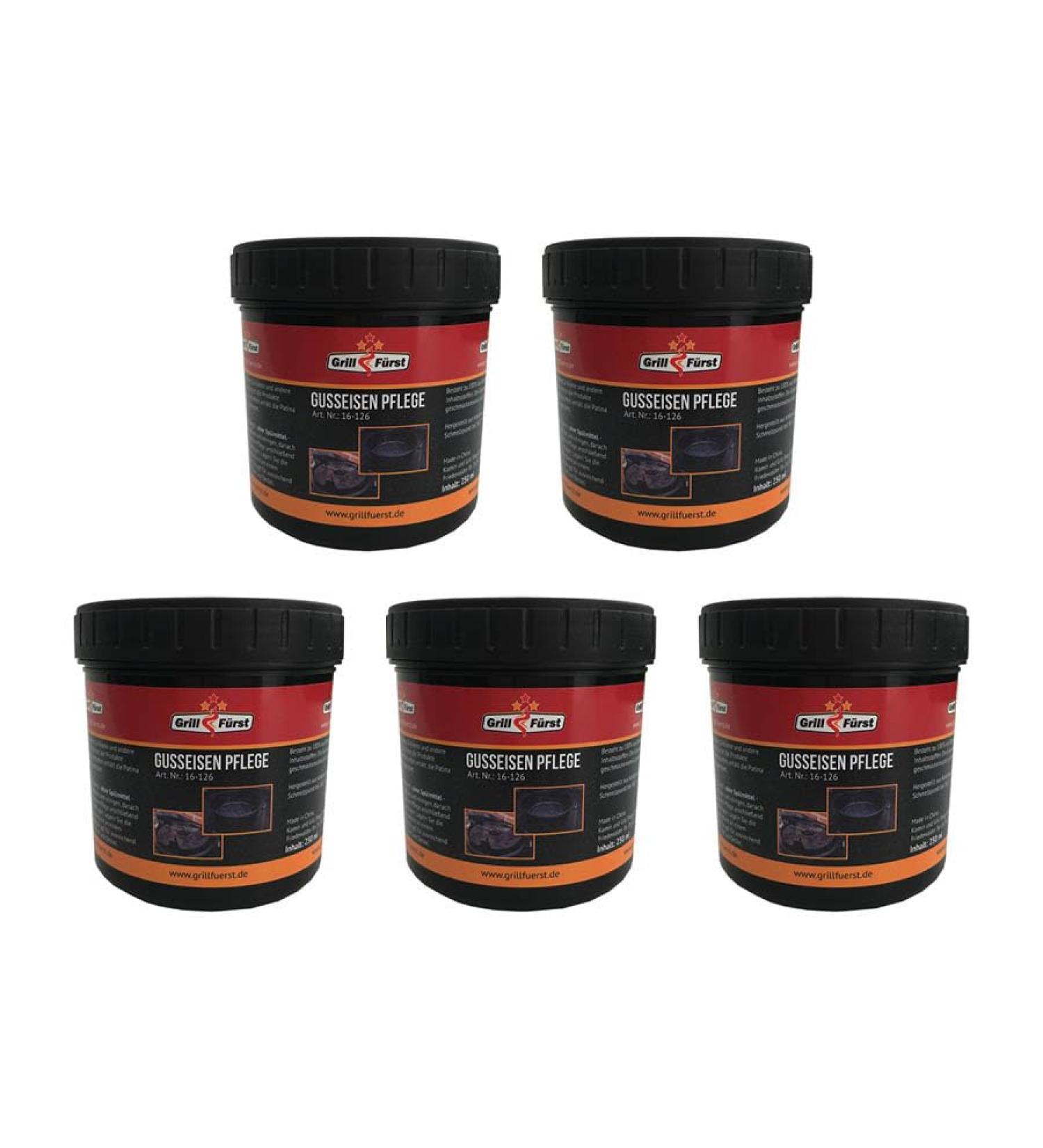 Grillf rst 5x250ml Burning & Nursing Paste - Premium Care for Cast Iron Dutch Ovens & Fire Pots | Coconut Oil & Wax - Buy Online on GoSupps.com