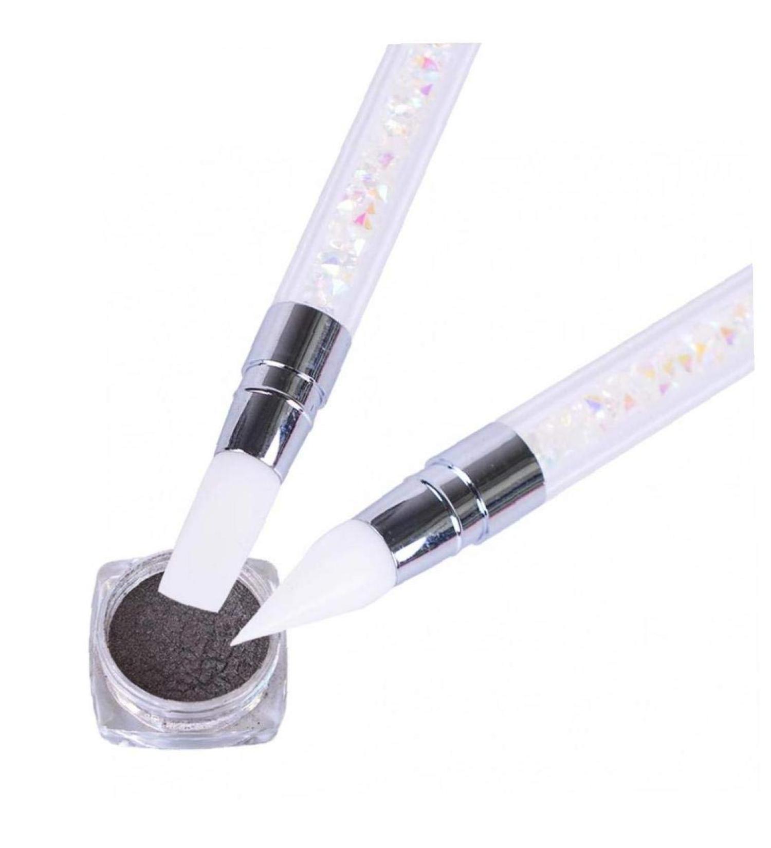 TOSSPER Nail Art Brush & Glitter Picker Pen - Double-Headed Silicone Rhinestone Tool for DIY Manicure & UV Gel Applications - International Shipping Available - Buy Online on GoSupps.com