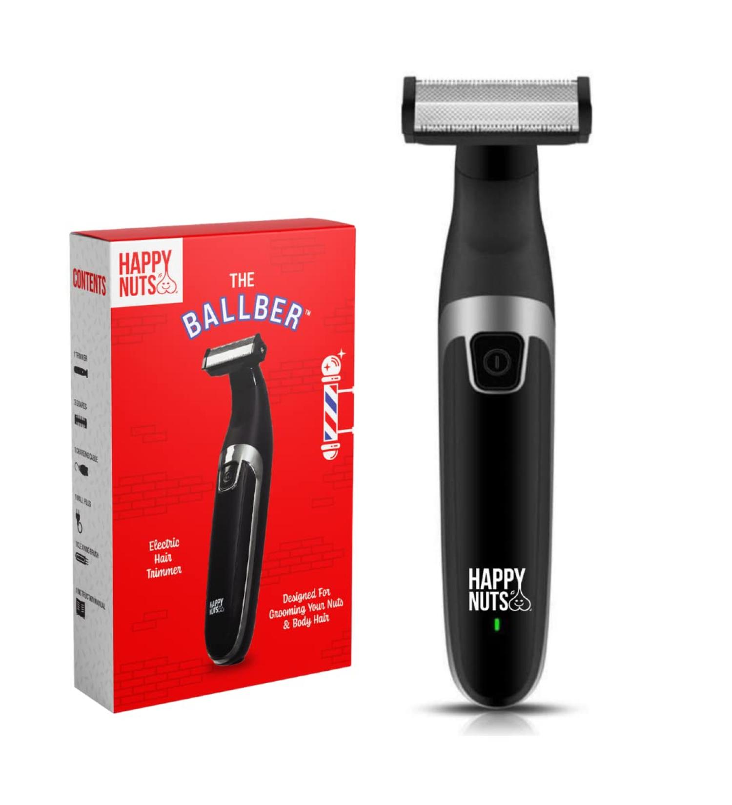 Ballber Groin Trimmer for Men by Happy Nuts - Waterproof & Rechargeable Ball Shaver - Electric Hygiene Groomer for Men - Buy Online on GoSupps.com