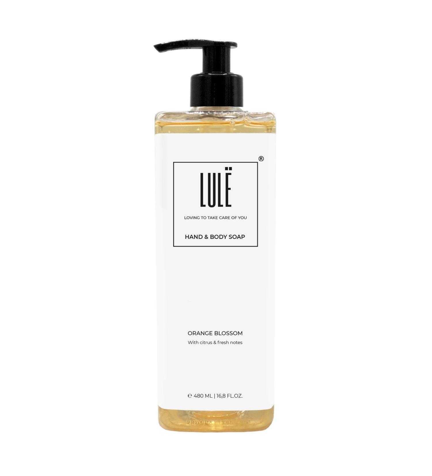 Lul Hand and Body Soap Soap Dispenser Cleanliness and Freshness Fresh and Citrusy Scent of Orange Blossom Natural Formula Ideal for Homes and Hotels 480 ml - Buy Online on GoSupps.com
