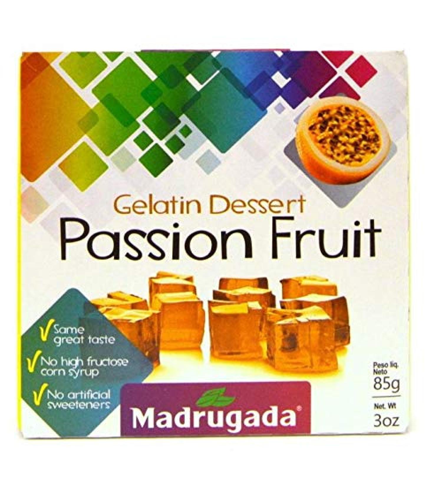 Madrugada Gelatine Passion Fruit 3 oz / Madrugada Gelatina Maracuja 85g | Pack 3