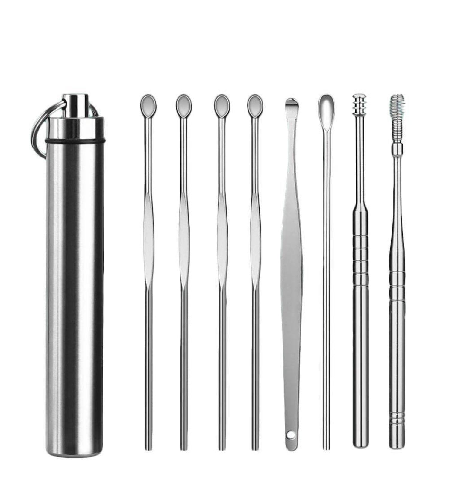 8pcs Earpick Cleaning Set - Portable Earwax Remover Kit with Storage Case - Buy Online on GoSupps.com