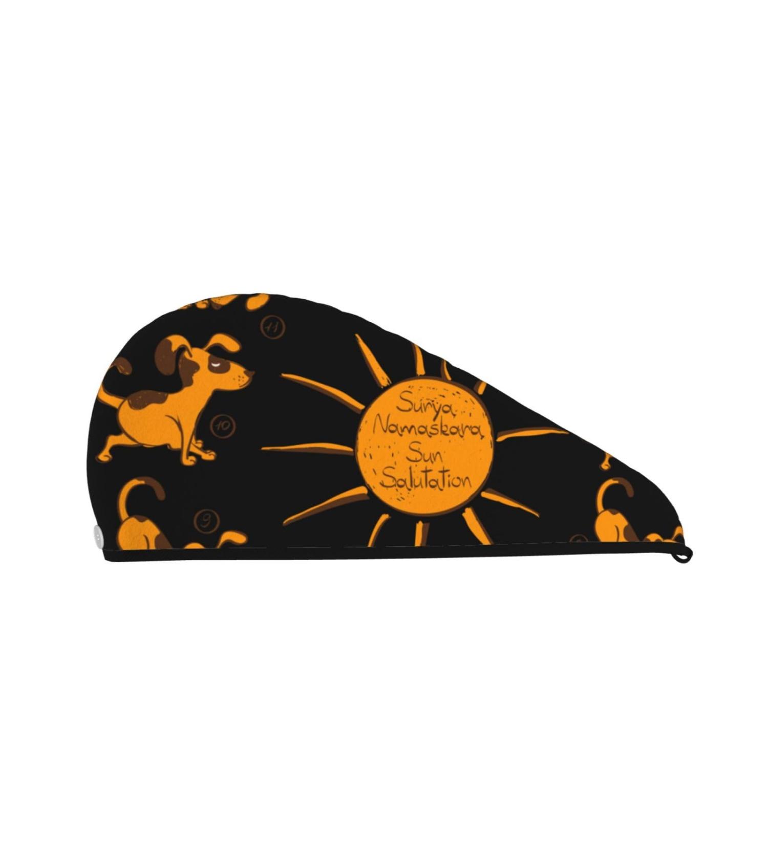 Super Absorbent Dog Yoga Microfiber Towel Wrap - Quick Dry Hair Cap for Women with Long Curly & Thick Hair - Buy Online on GoSupps.com