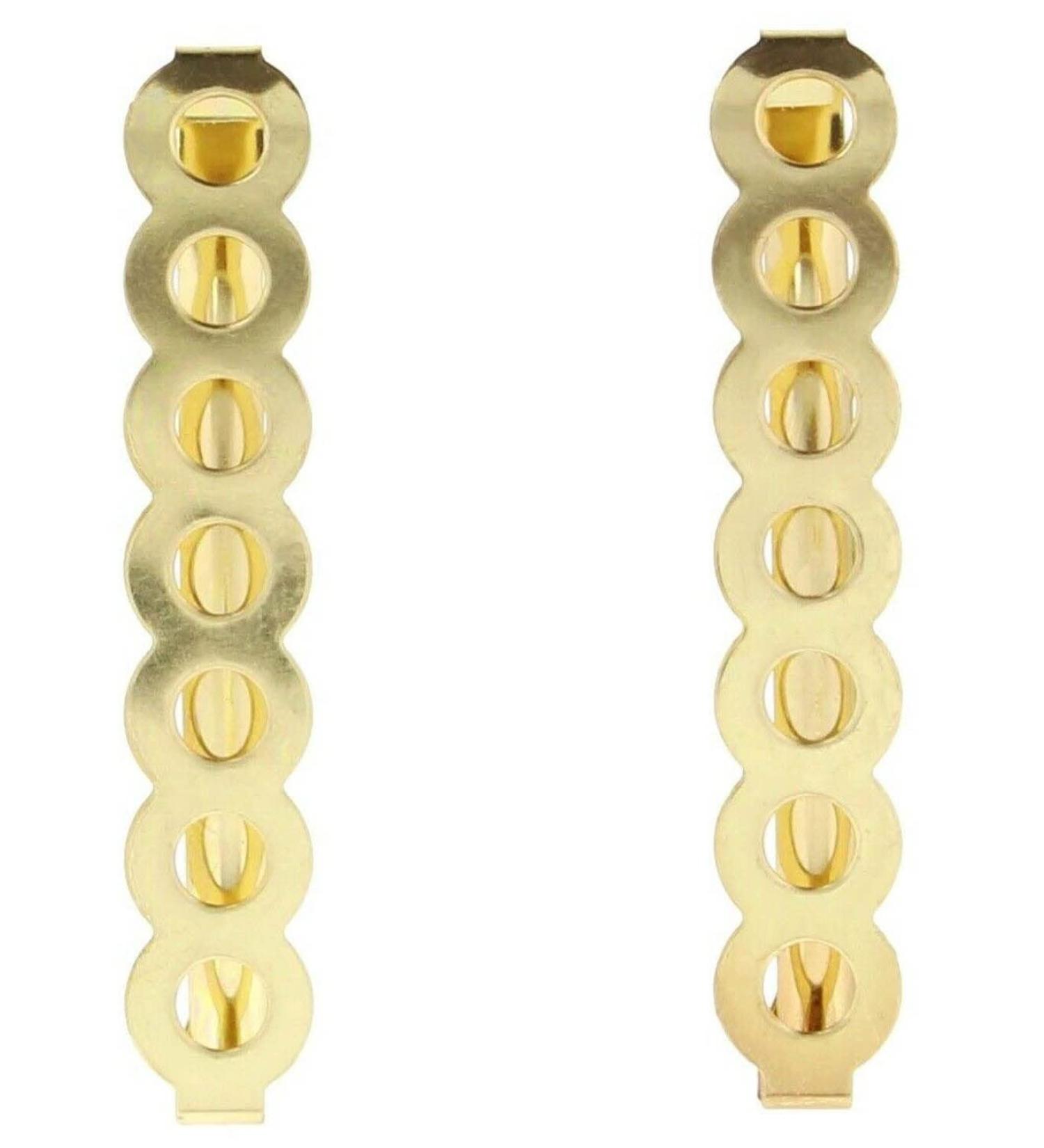 Pair of Clip-in End Bubble Cut-Out Design Barrettes Hair Slides. (Gold)