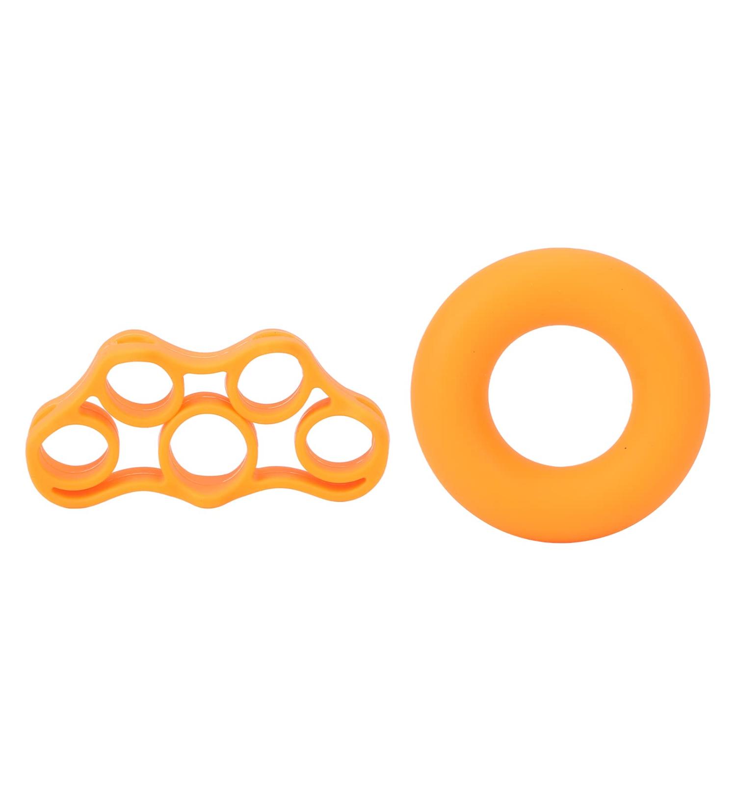 Hand Grip Strengthener & O-Ring Finger Exerciser - Orange 50 lbs & 11 lbs Stretcher for Arthritis Recovery | International Shipping Available - Buy Online on GoSupps.com