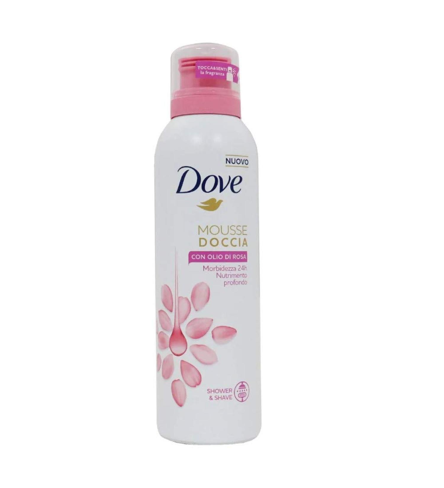 Dove Lot de 3 mousses de douche l'huile de rose 200 ml Rose 200 ml (Lot de 3)