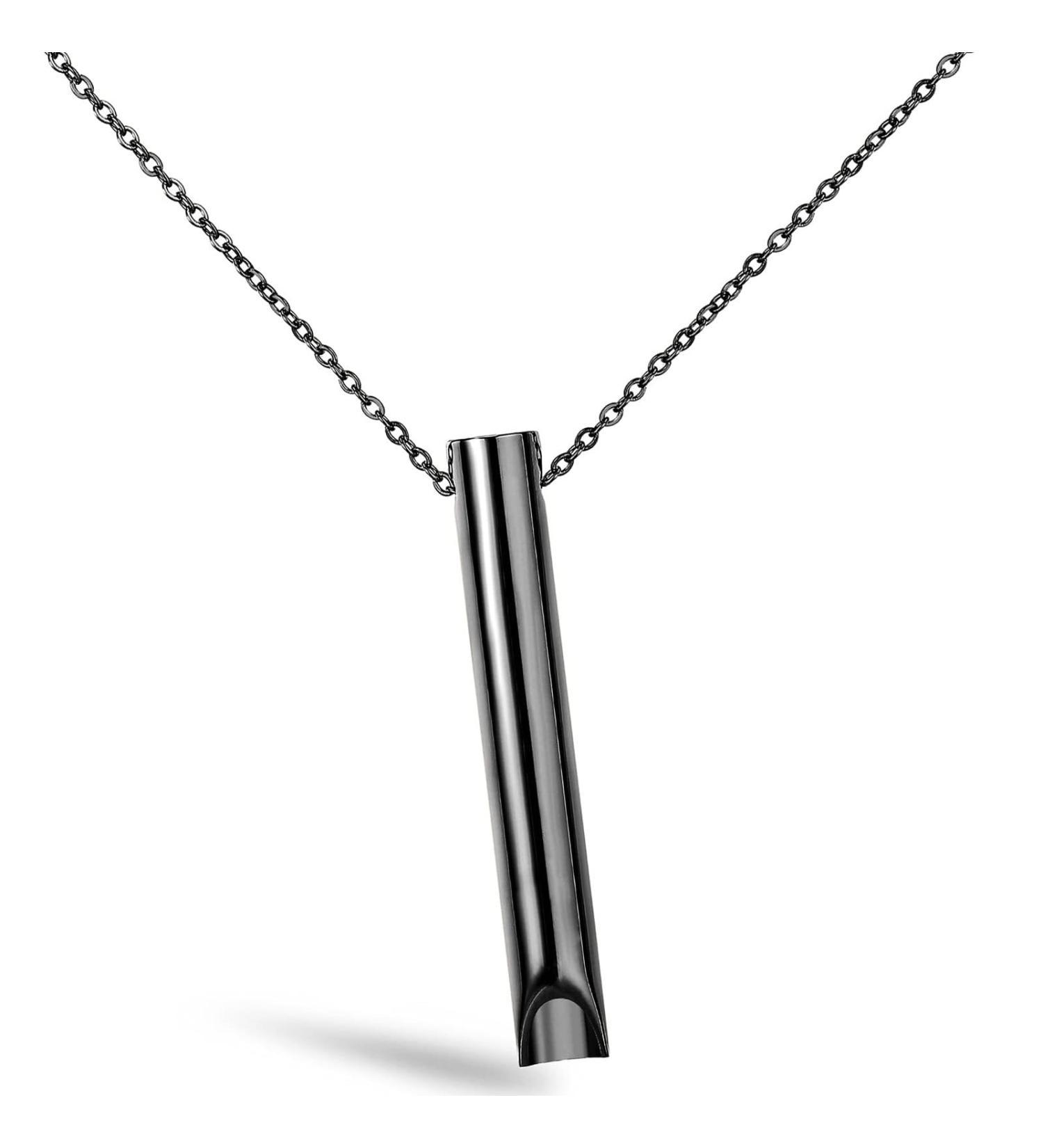 Magiho Stainless Steel Mindful Breathing Necklace | Smoke Cessation & Stress Relief Tool - Black - Buy Online on GoSupps.com