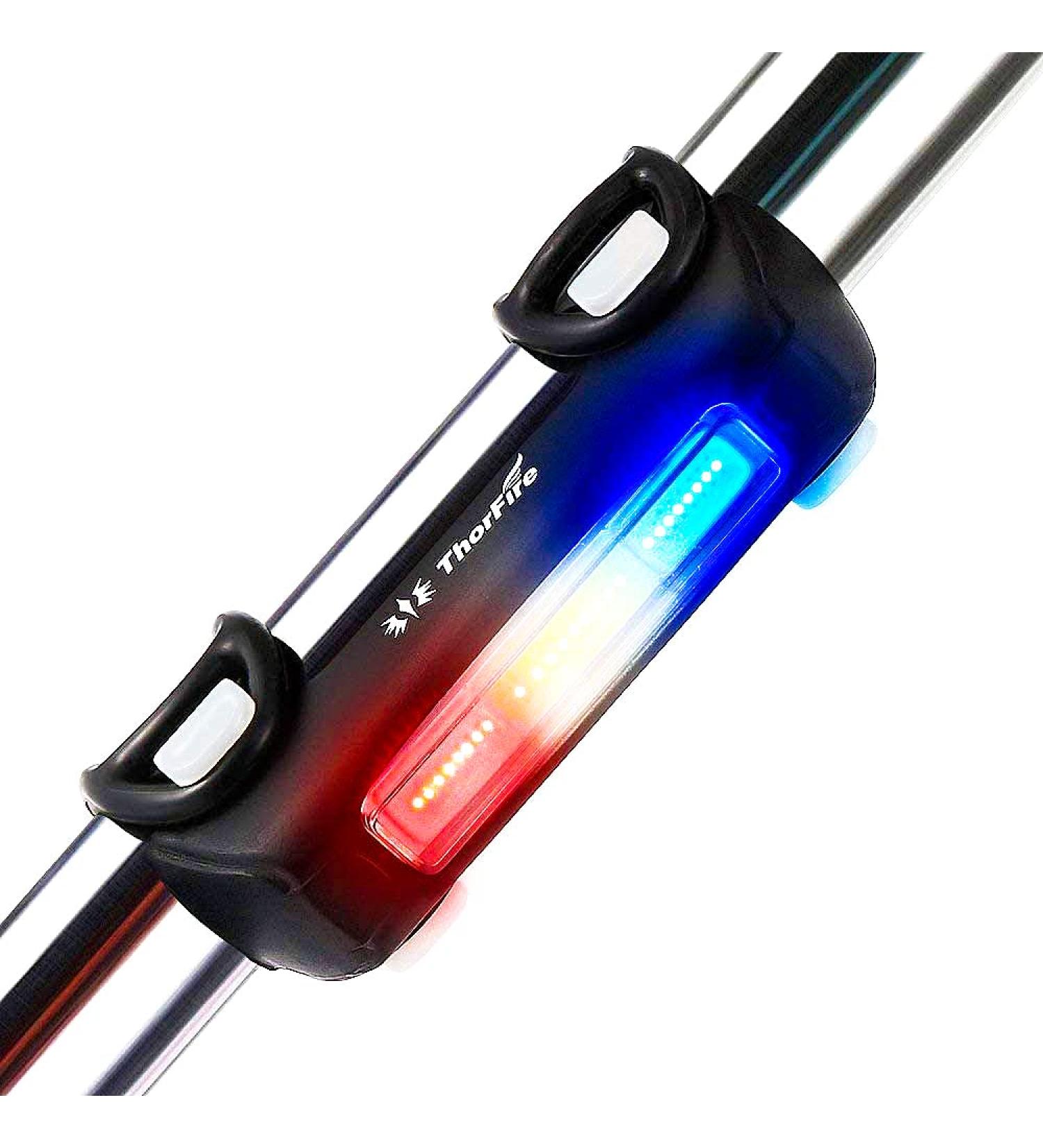 ThorFire USB Rechargeable Bike Tail Light | Waterproof LED Safety Flashlight with 7 Light Modes for Adult & Kids MTB Bikes - Buy Online on GoSupps.com