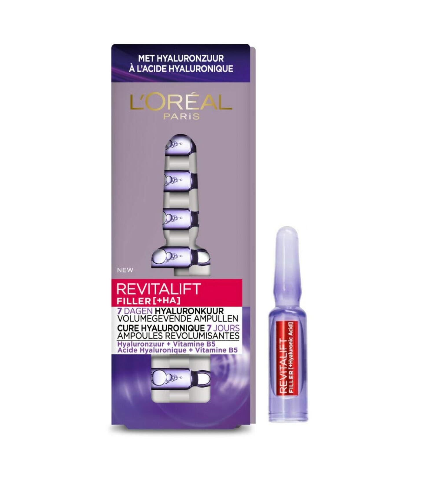 L'Or al Paris Serum 7 x 1 ml Revitalift Filler Hyaluronic Acid Ampoules Treatment 7 days - Buy Online on GoSupps.com