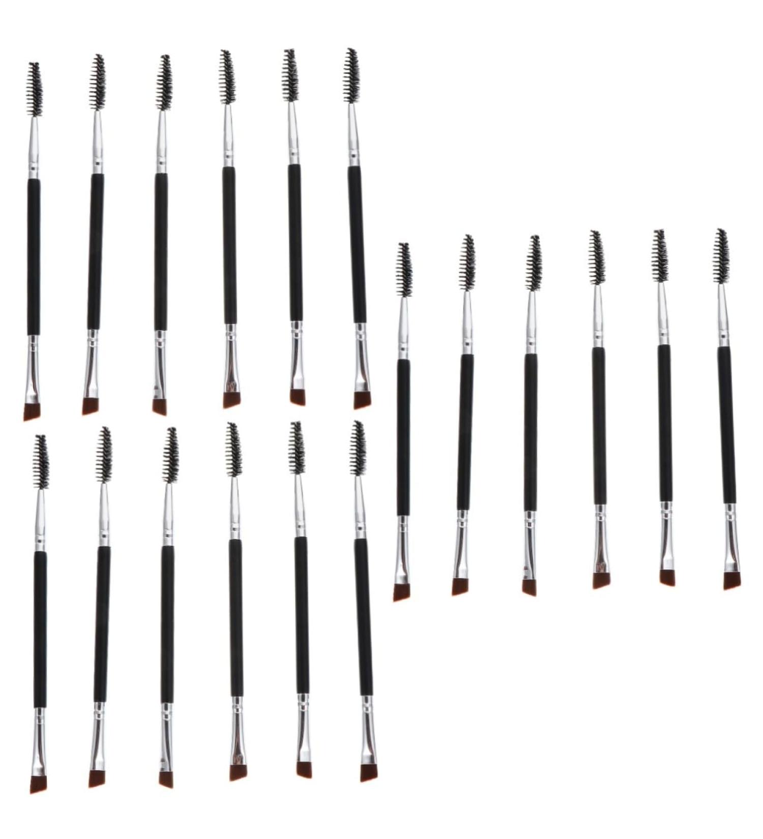 Angoily 18 Pcs Double-Ended Eyebrow Brush Set - Professional Makeup Tools for Grooming & Mascara - Portable Eyelash Curler Included - Buy Online on GoSupps.com