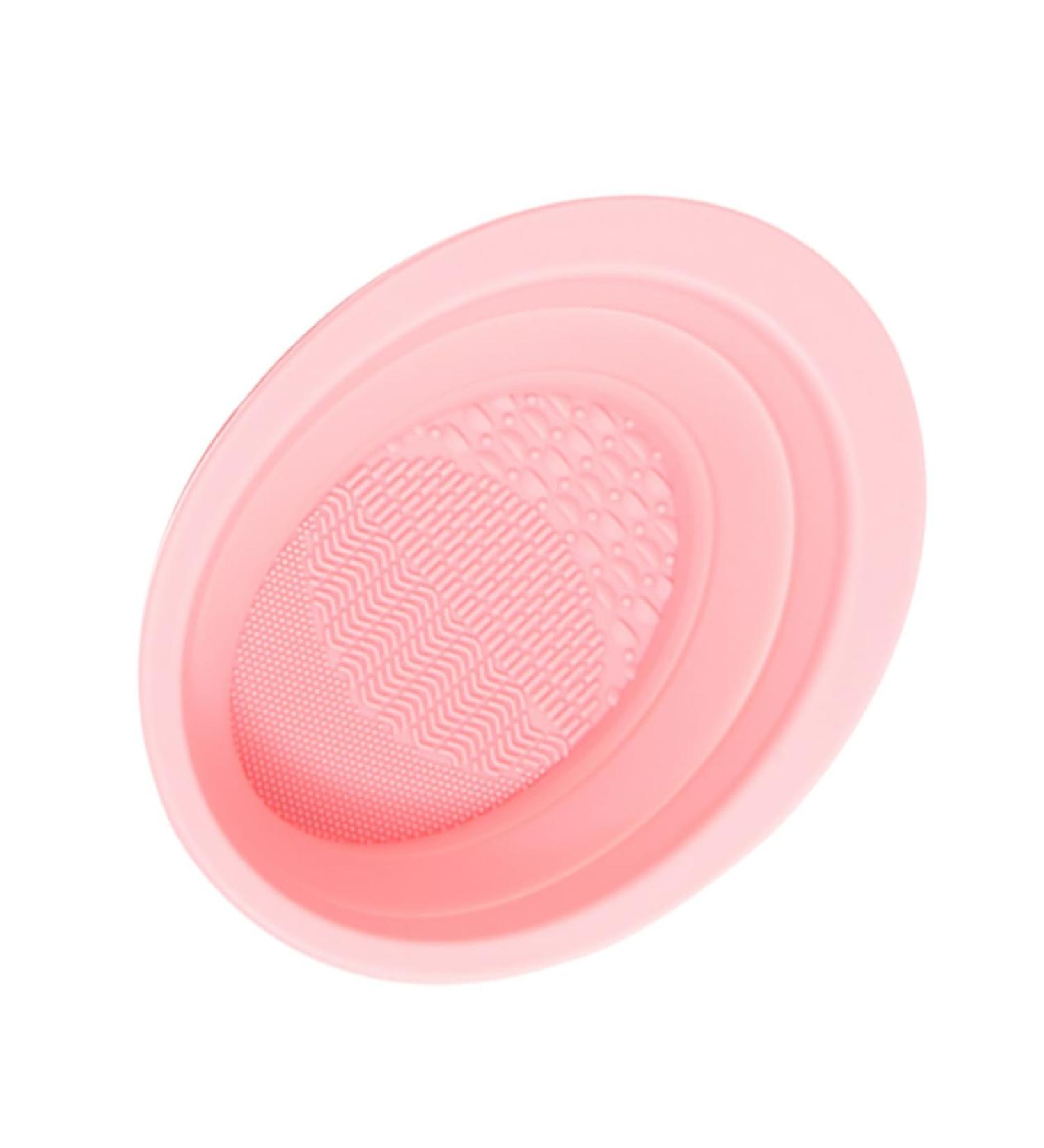 Beavorty makeup brush scrub pad makeup brush cleaning mat silicone brush cleaning pad makeup cleaner foldable cleaner bow makeup brush cleaning bowl Silica gel cosmetic scrub board - Buy Online on GoSupps.com