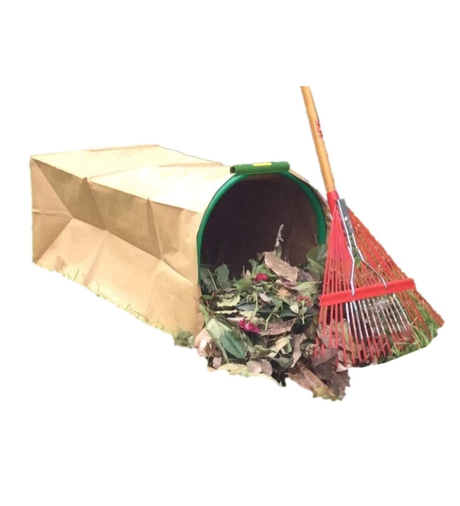 Leaf Gulp II Lawn Bag Holder for Paper Leaf Bags | Hands-Free Bagging | Sweep Yard & Garden Debris | Made in USA - Buy Online on GoSupps.com