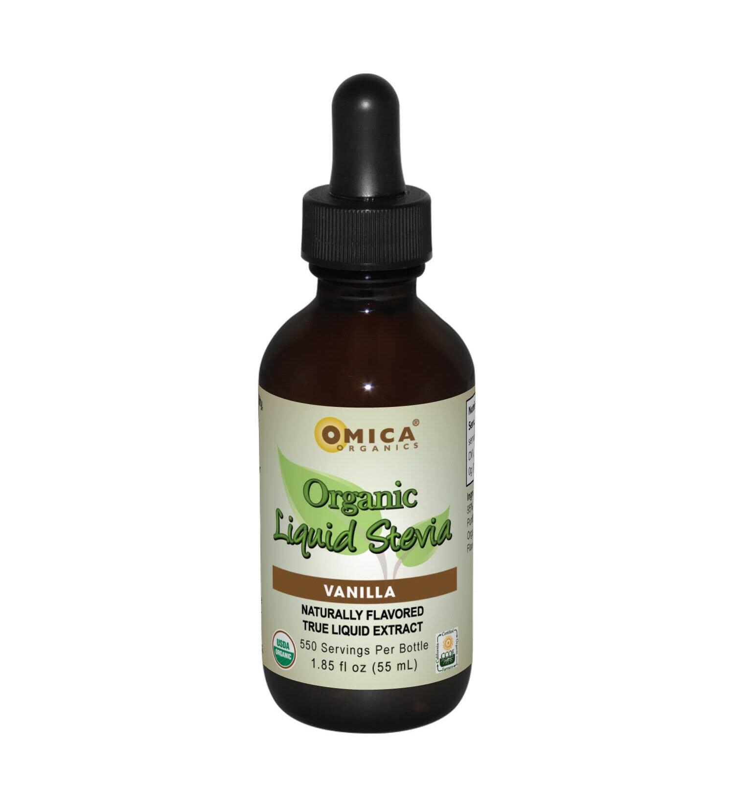 Omica Organics Liquid Stevia Vanilla - 1.85 fl oz - Pure Organic Sweetener - Buy Online on GoSupps.com