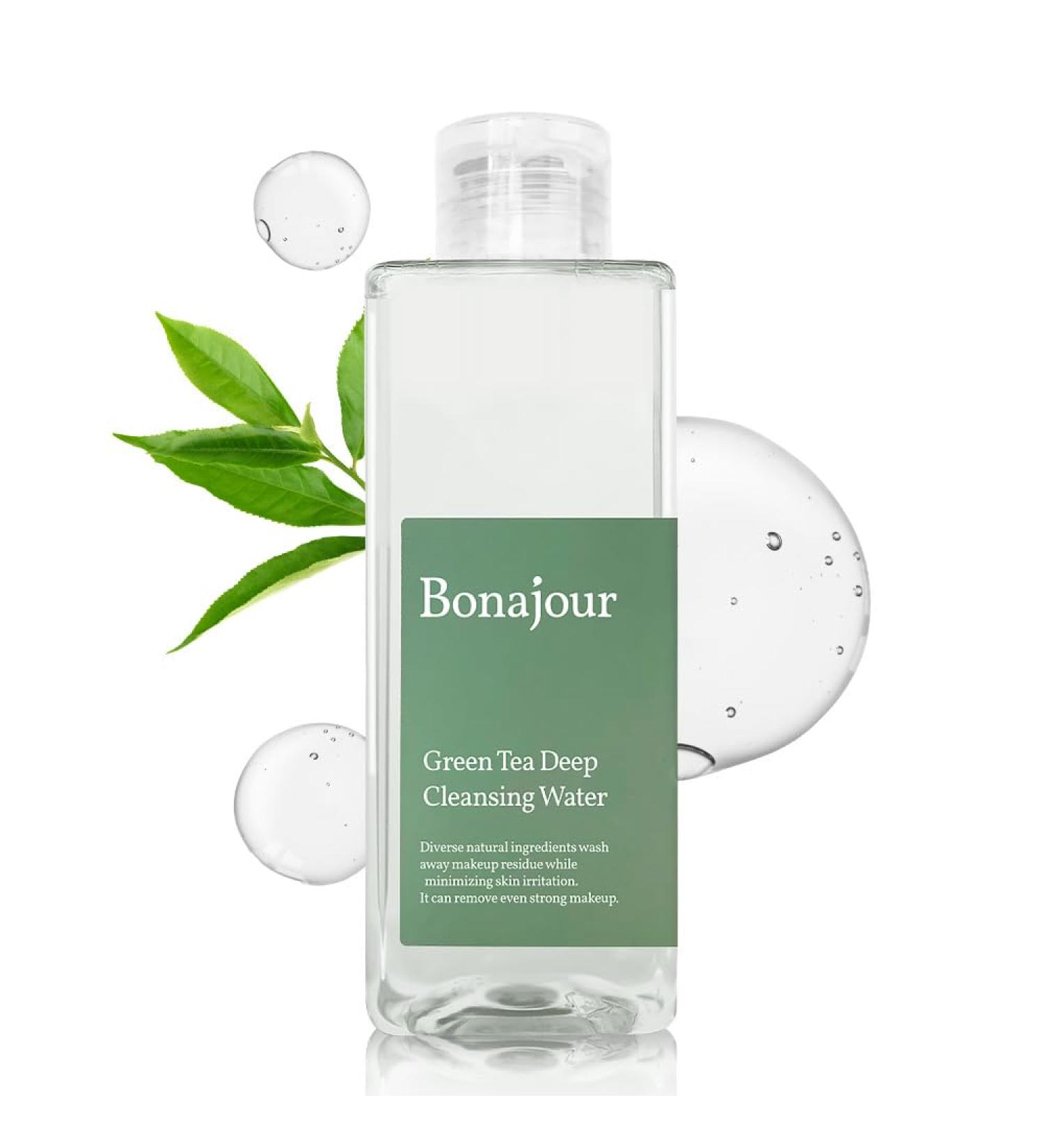 Vegan Green Tea Deep Cleansing Water | BONAJOUR Natural Makeup Remover 8.8 Fl. Oz - International Shipping Available - Buy Online on GoSupps.com