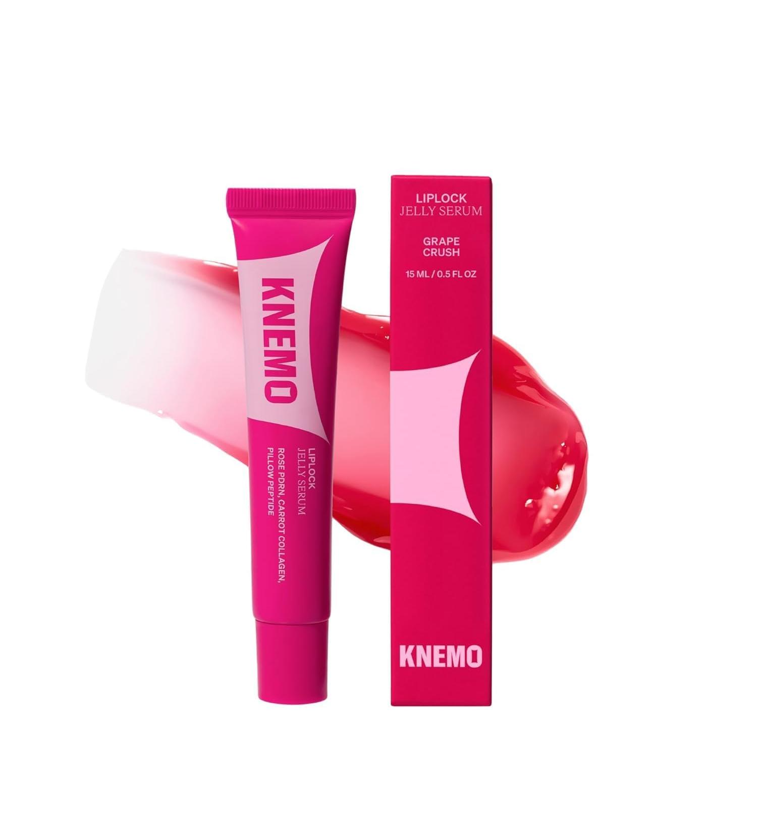 KNEMO LipLock Jelly Serum Korean Skincare for Dry Lips Long-Lasting Hydrating Plumping Glossy Mask with Rose PDRN Carrot Collagen Pillow Peptide Moisturizing Tinted Lip Balm. (Grape Crush) - Buy Online on GoSupps.com