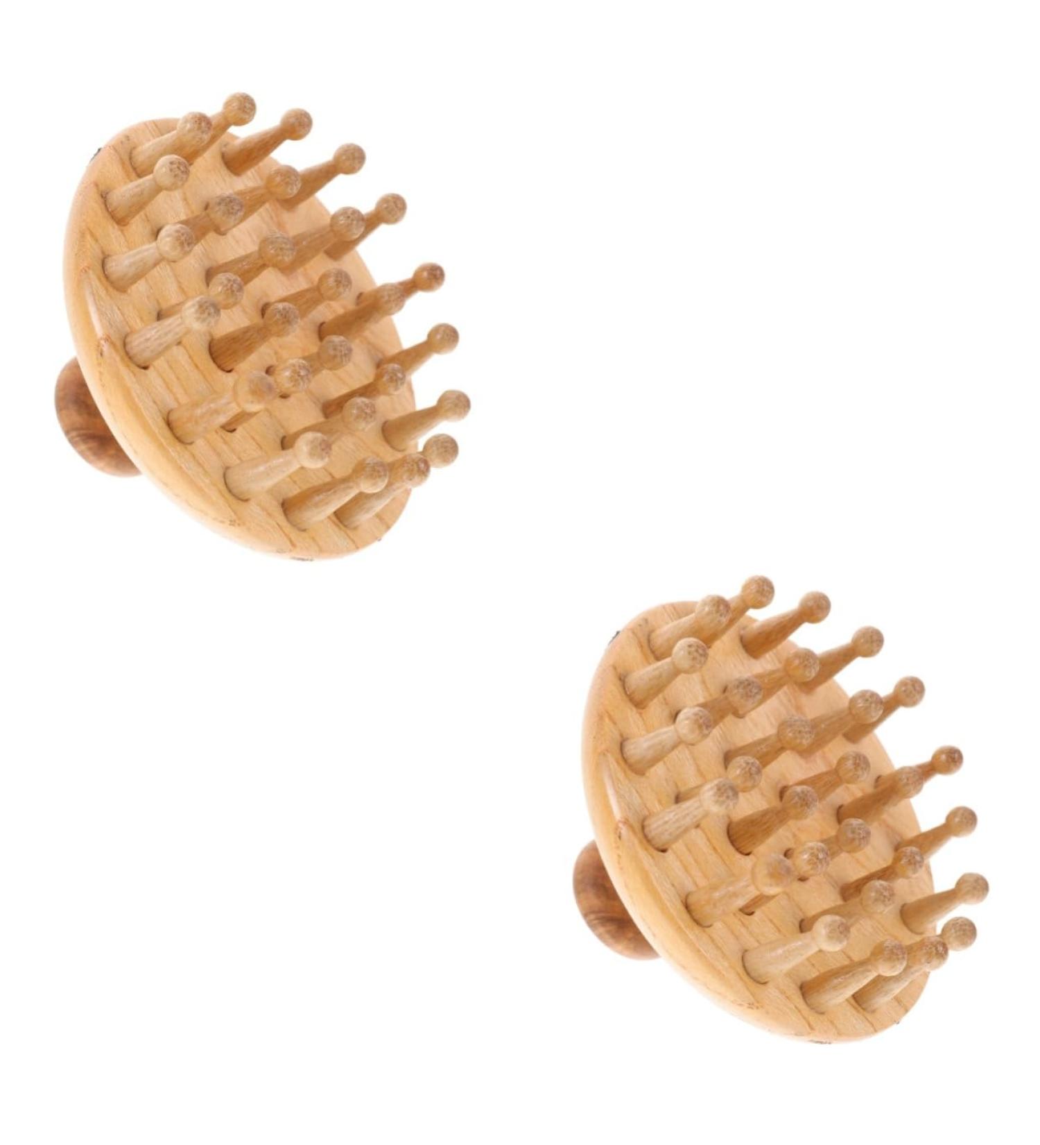 Beavorty Bamboo Massage Comb - Beech Hairbrush for Hair Growth & Scalp Care | Portable Acupuncture Massage Tool for Women | Wide-Tooth Brush for Curls - Buy Online on GoSupps.com