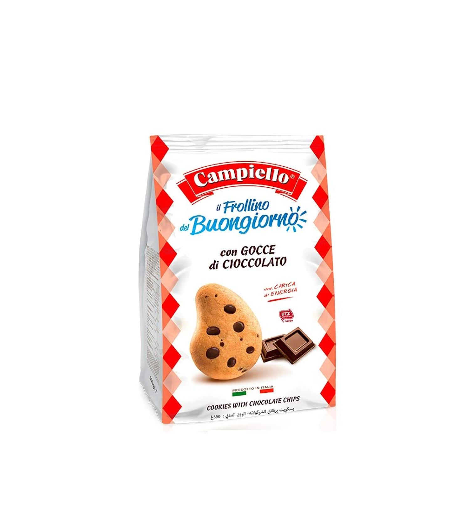 Campiello Campiello Il Frollino del Buongiorno with chocolate chips Shortbread with chocolate chips 350g cookies 100% Italian cookies 350g