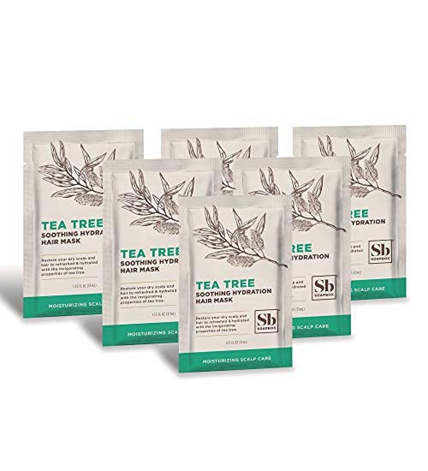 Tea Tree Hydration Hair Mask Sachet - Purifying Vegan & Gluten Free - 6 Pack - Paraben & Sulfate Free - Buy Online on GoSupps.com